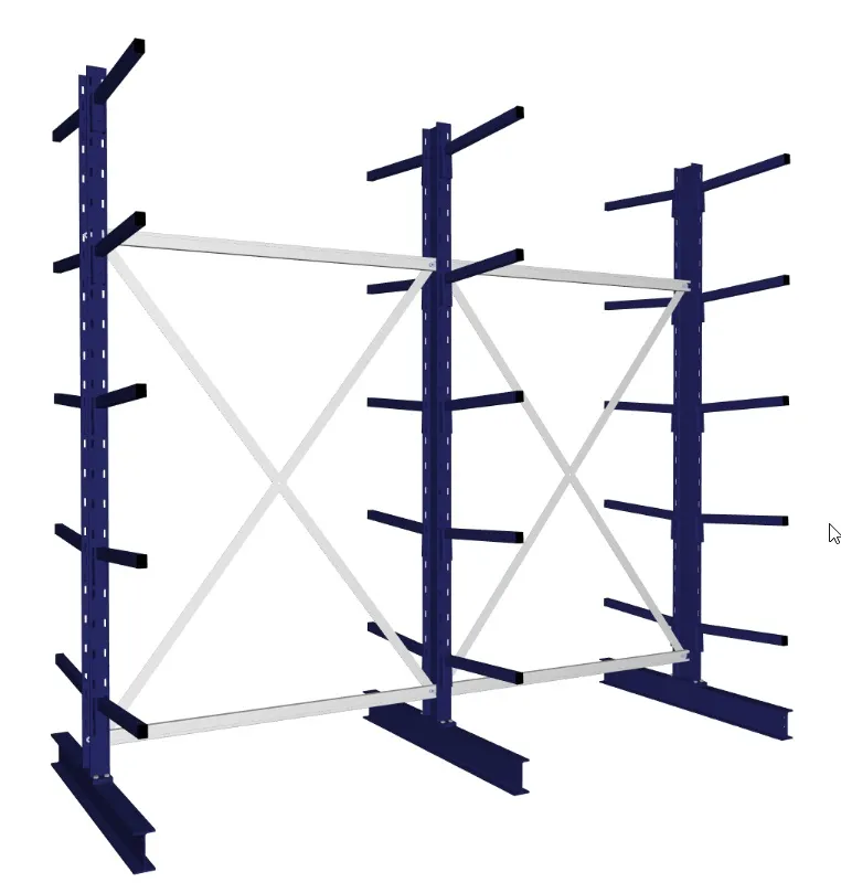 META MULTISTRONG L | Kragarmregal | 2 Felder | 2500 x 2600 x 500 mm | Armlast 175 kg | doppelseitig | 5+1 Ebenen