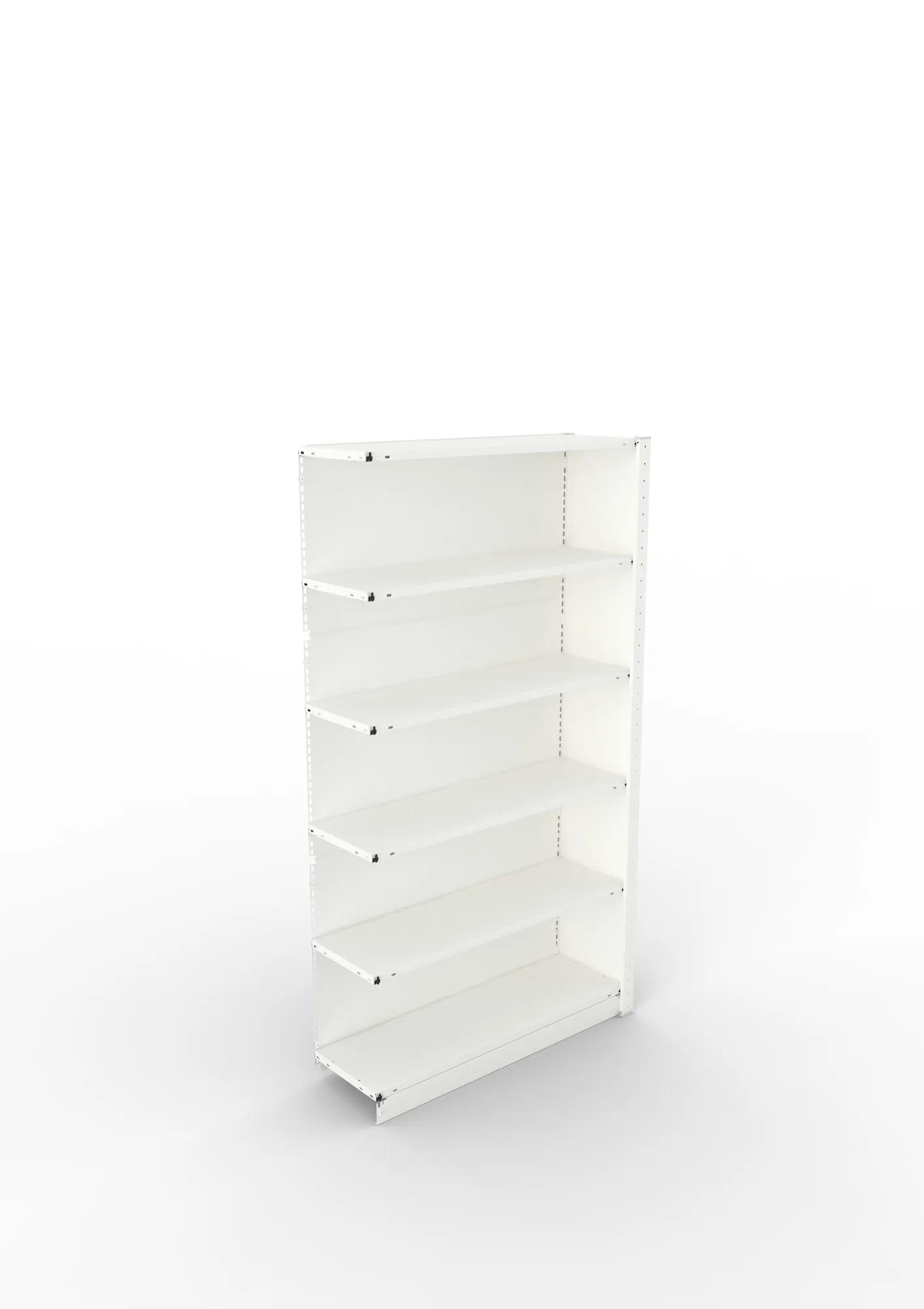 META COMPACT | Büro-Steckregalwand | Anbauregal | 1850 x 1000 x 300 mm | Fachlast 80 kg | 5+1 Ebenen | RAL 7035