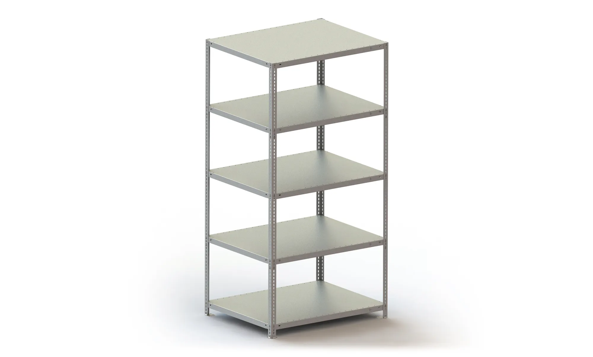 META FIX | Fachbodenregal | Grundregal | 2000 x 1000 x 800 mm | Fachlast 230 kg | 5 Ebenen | verzinkt