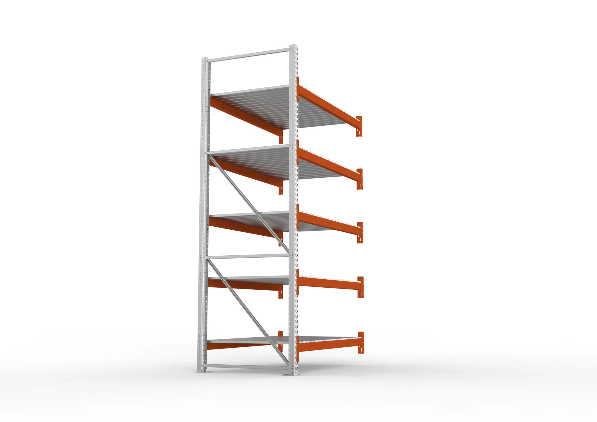 META MULTIPAL | Großfachregal | Anbauregal | 3300 x 1825 x 1100 mm | Fachlast 1800 kg | 5 Ebenen | Stahlpaneele | verzinkt