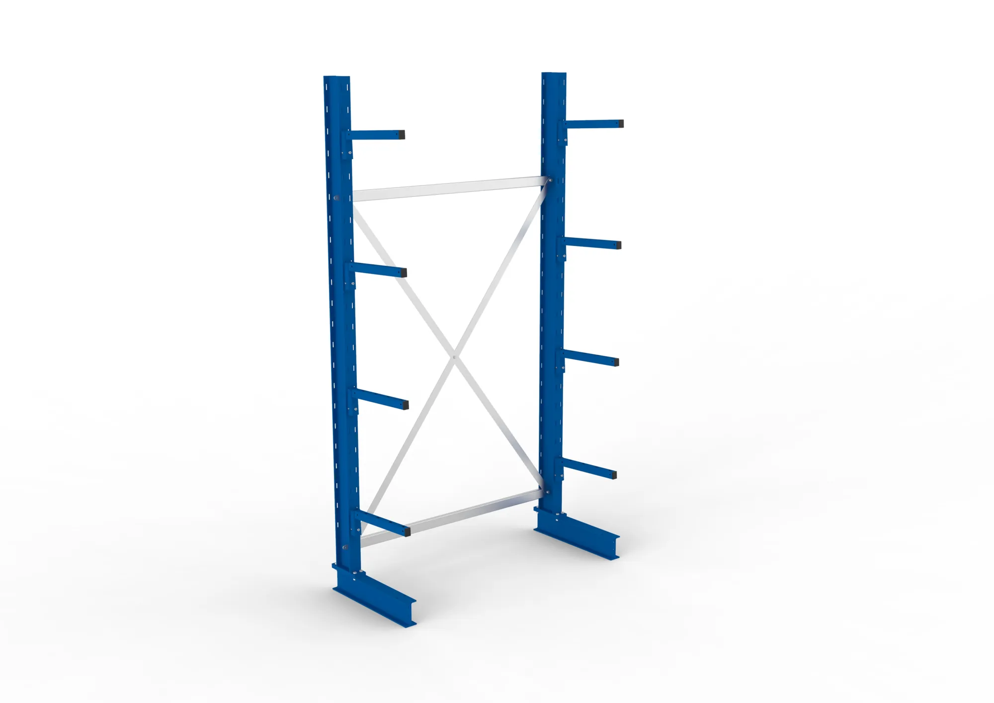 META MULTISTRONG L | Kragarmregal | Grundregal | 2500 x 1300 x 400 mm | Armlast 220 kg | einseitig | 4+1 Ebenen