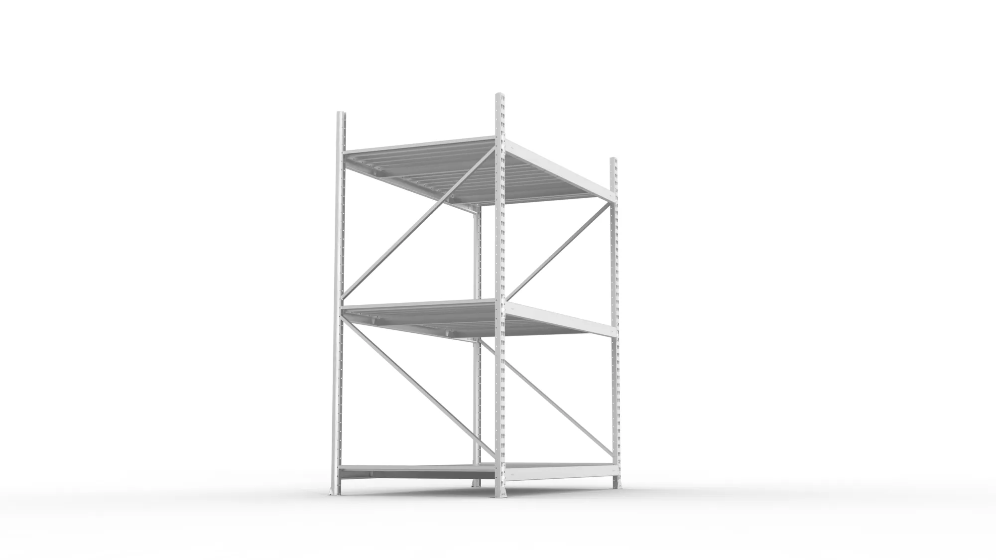 META MINI-RACK Weitspannregal | Grundregal | 2200 x 1800 x 1050 mm | Fachlast 600 kg | Stahlpaneelböden | 3 Ebenen
