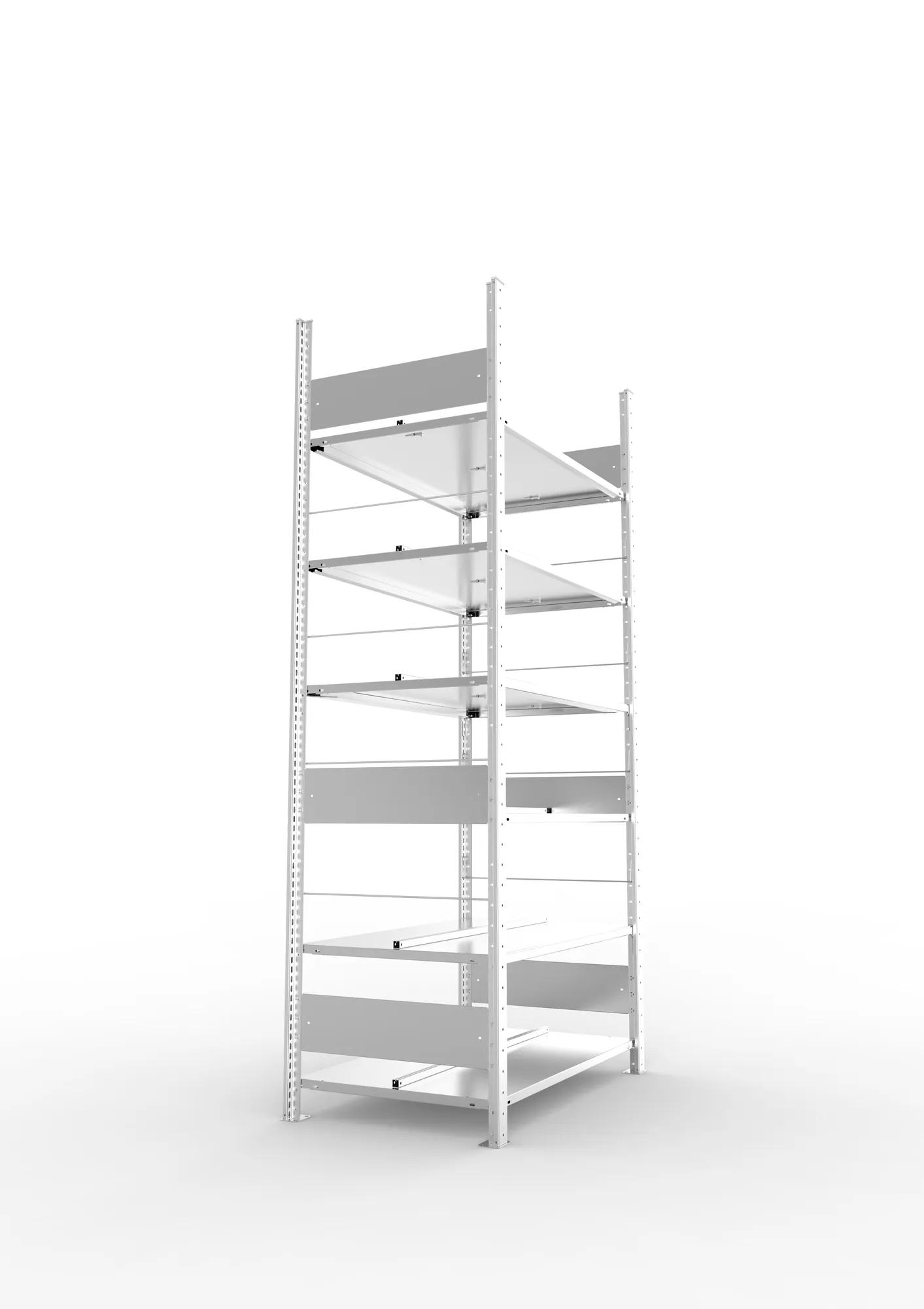 META COMPACT S3| Büro-Steckregal | Doppel-Grundregal | 2200 x 1000 x 600 mm | Fachlast 100 kg | 6 Ebenen | Mittelanschlag | verzinkt