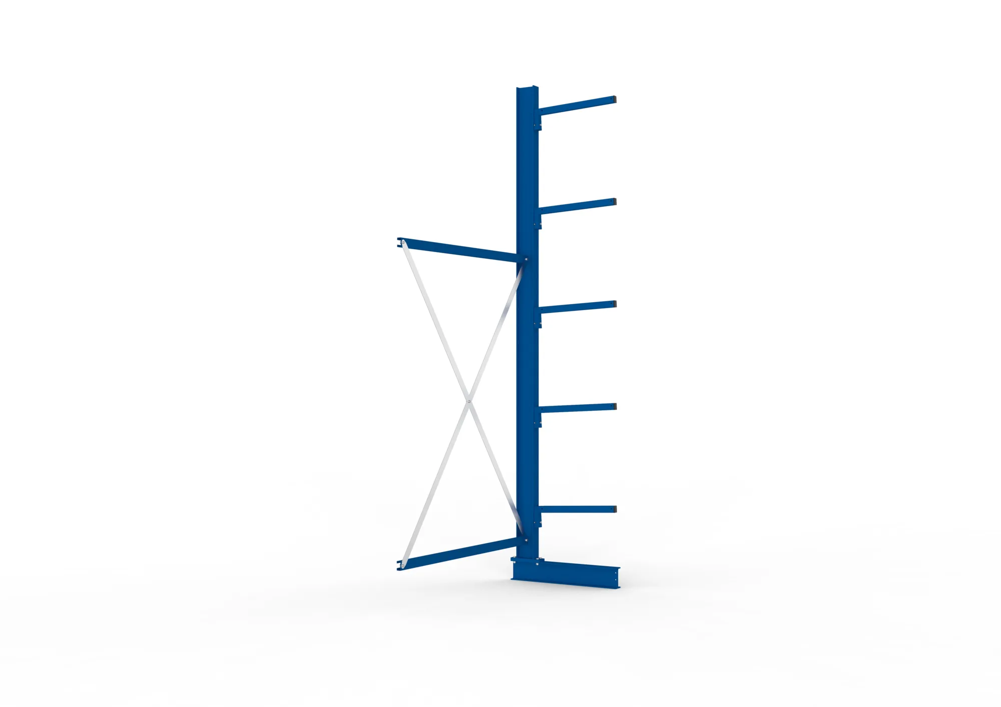 META MULTISTRONG L | Kragarmregal | Anbauregal | 3000 x 1300 x 500 mm | Armlast 175 kg | einseitig | 5+1 Ebenen