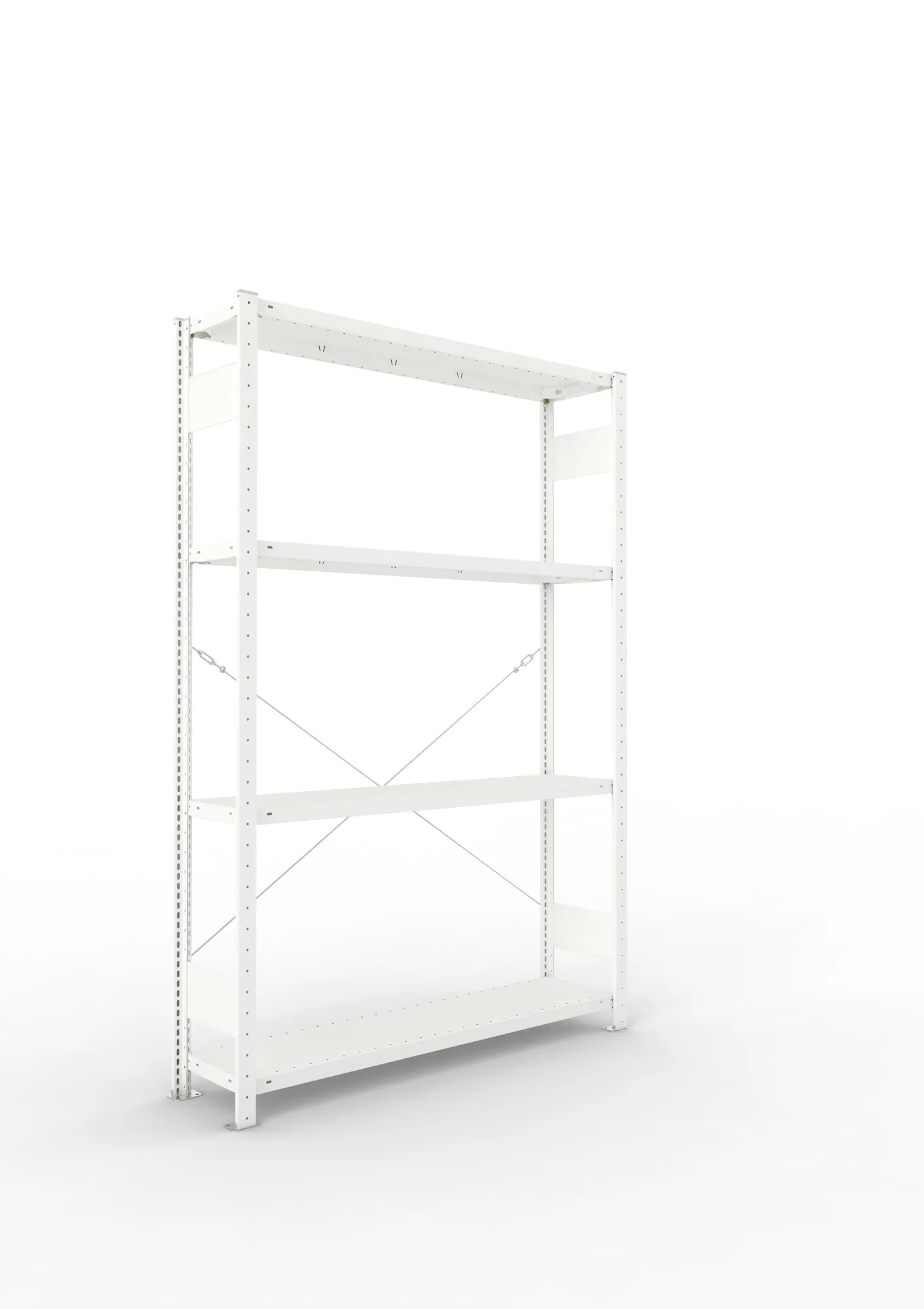 META CLIP | Fachbodenregal | Grundregal | 2000 x 1300 x 300 mm | Fachlast 230 kg | 3+1 Ebenen | RAL 7035