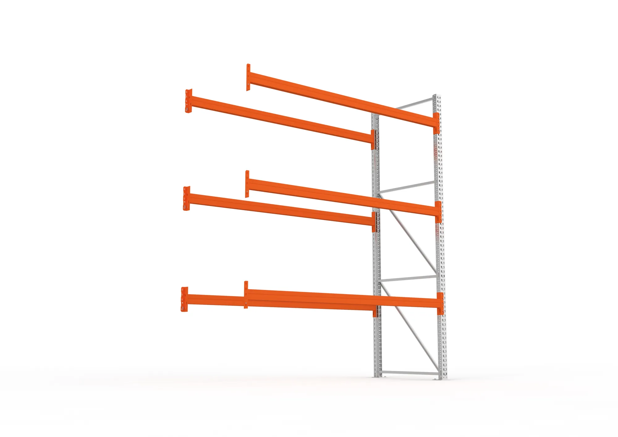 META MULTIPAL | Palettenregal | Anbauregal | 3300 x 2700 x 1100 mm | Fachlast 790 kg | 4 Ebenen | 12 Paletten | verzinkt