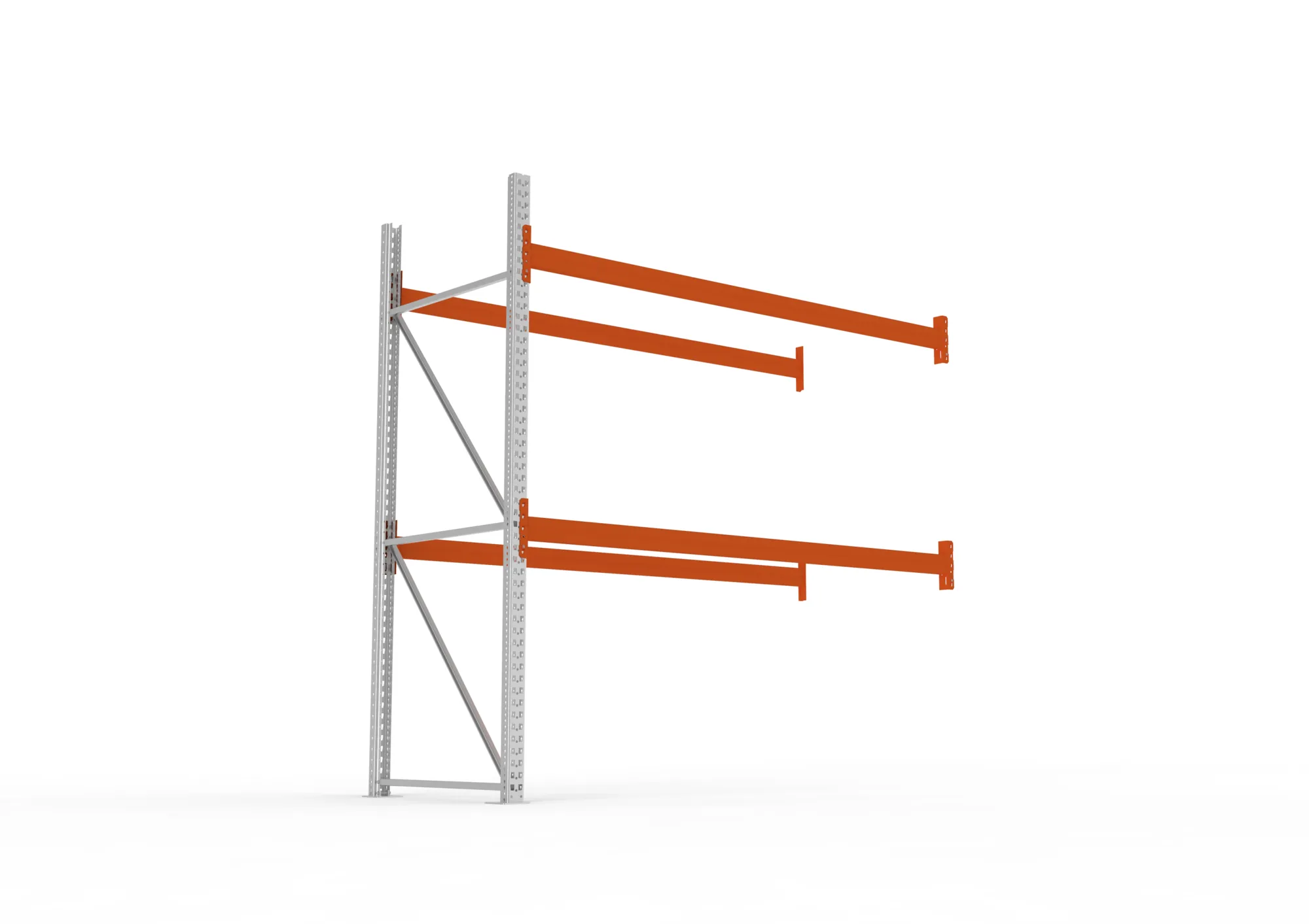 META MULTIPAL | Palettenregal | Anbauregal | 2700 x 2700 x 1100 mm | Fachlast 780 kg | 3 Ebenen | 9 Paletten | verzinkt