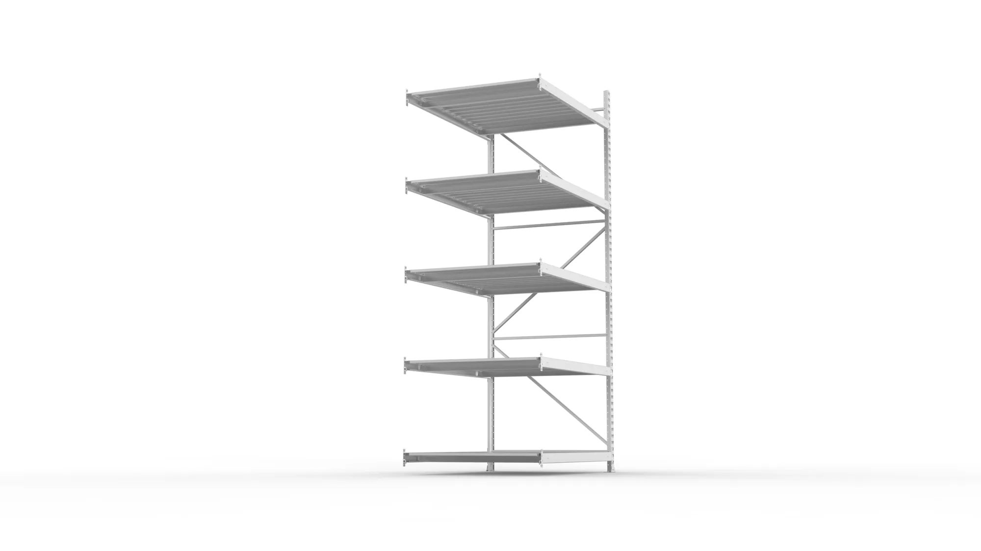 META MINI-RACK Weitspannregal | Anbauregal | 3000 x 1400 x 1050 mm | Fachlast 600 kg | Stahlpaneelböden | 5 Ebenen