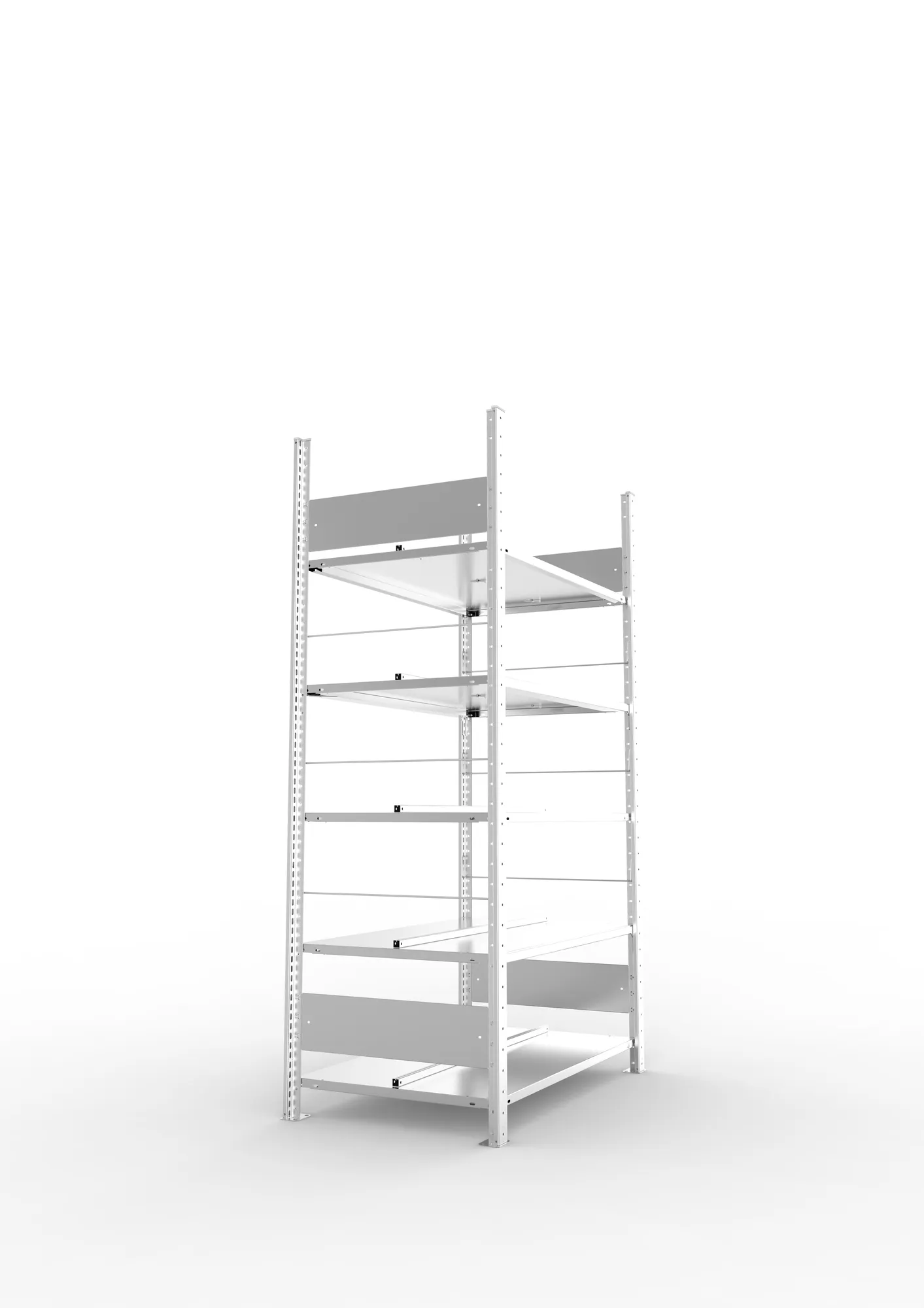 META COMPACT S3| Büro-Steckregal | Doppel-Grundregal | 1850 x 1000 x 600 mm | Fachlast 100 kg | 5 Ebenen | Mittelanschlag | verzinkt