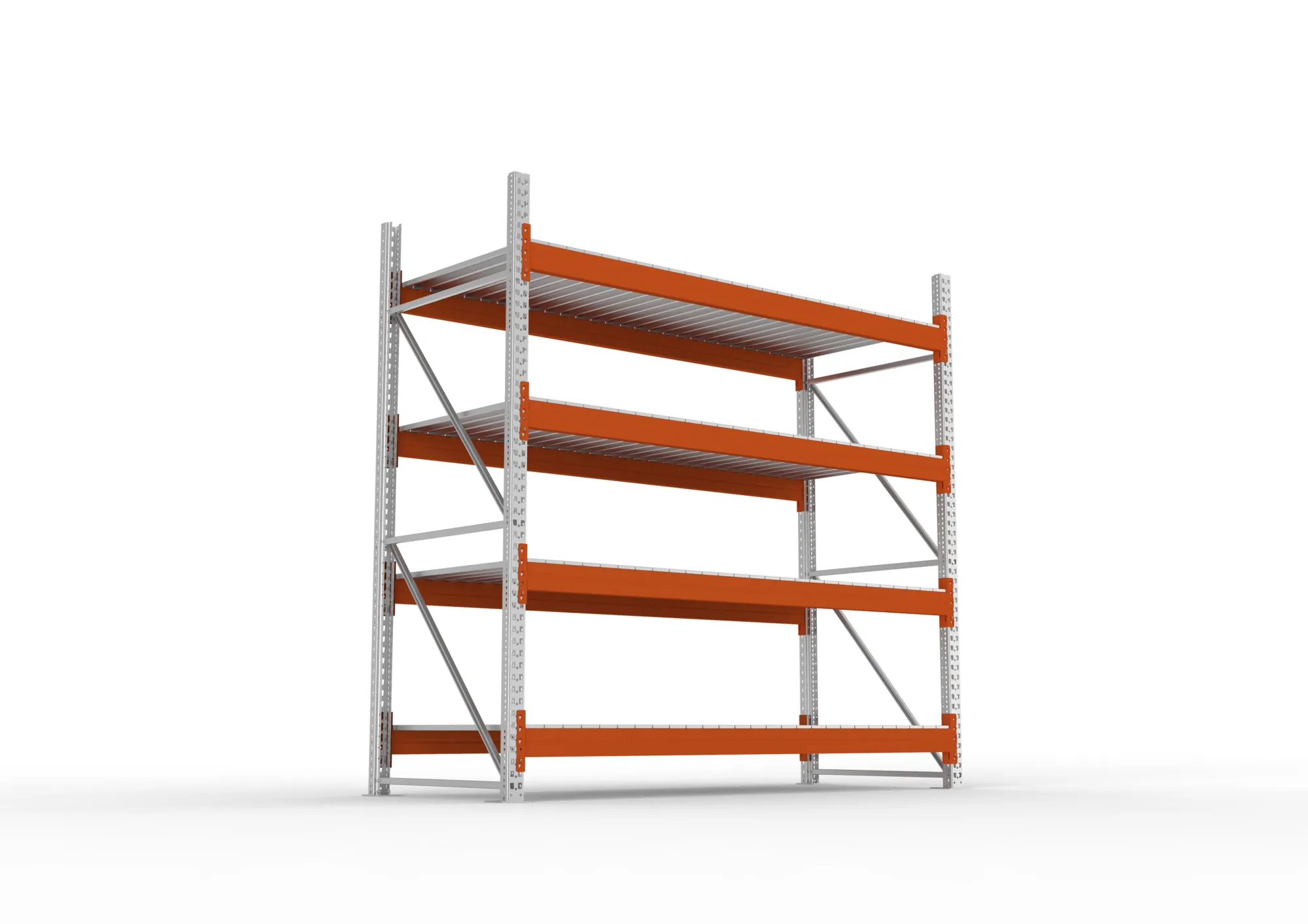 META MULTIPAL | Großfachregal | Grundregal | 2700 x 2700 x 1100 mm | Fachlast 2400 kg | 4 Ebenen | Stahlpaneele | verzinkt