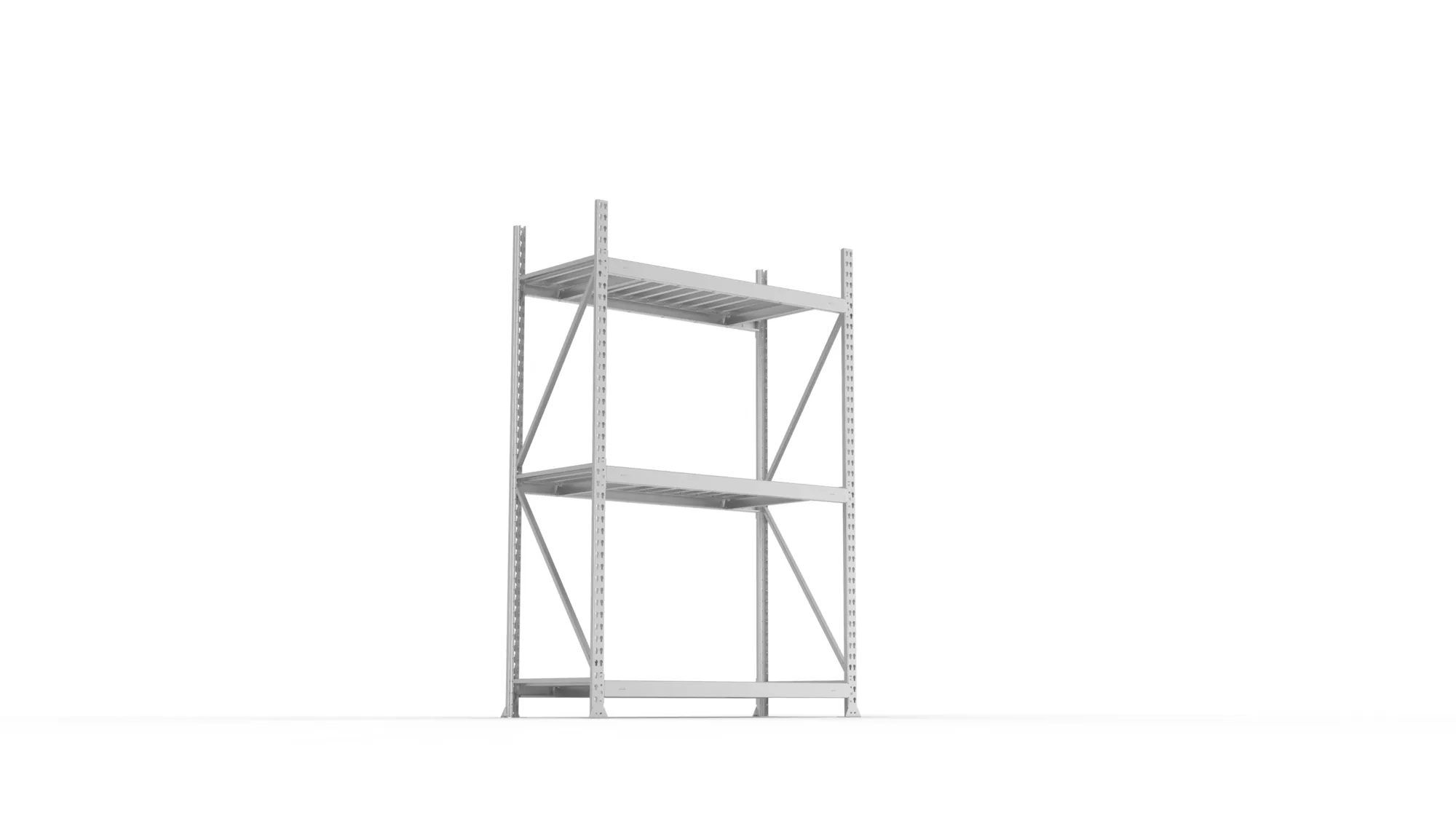 META MINI-RACK Weitspannregal | Grundregal | 2200 x 1400 x 650 mm | Fachlast 600 kg | Stahlpaneelböden | 3 Ebenen