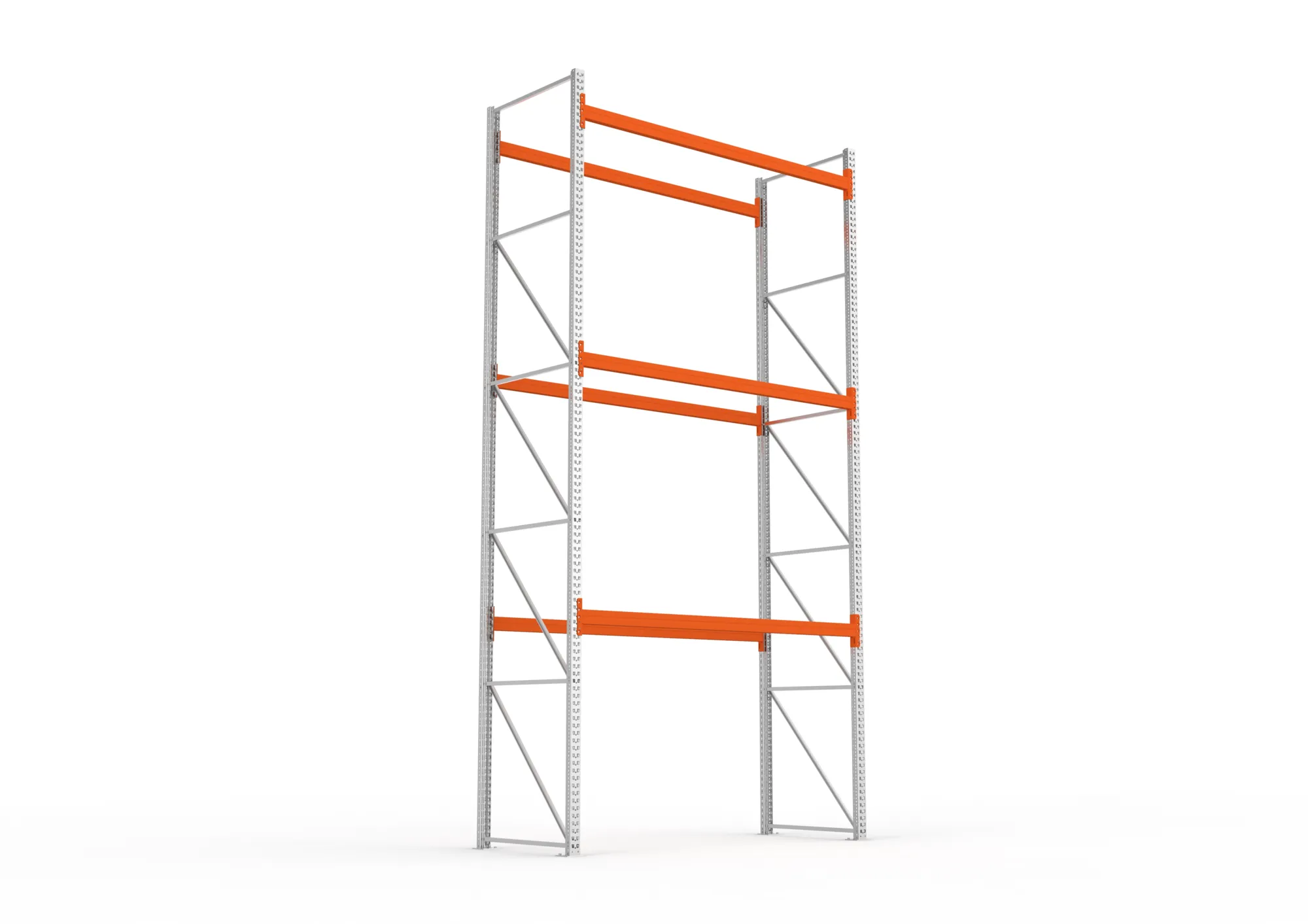 META MULTIPAL | Palettenregal | Grundregal | 5500 x 2700 x 1100 mm | Fachlast 770 kg | 4 Ebenen | 12 Paletten | verzinkt