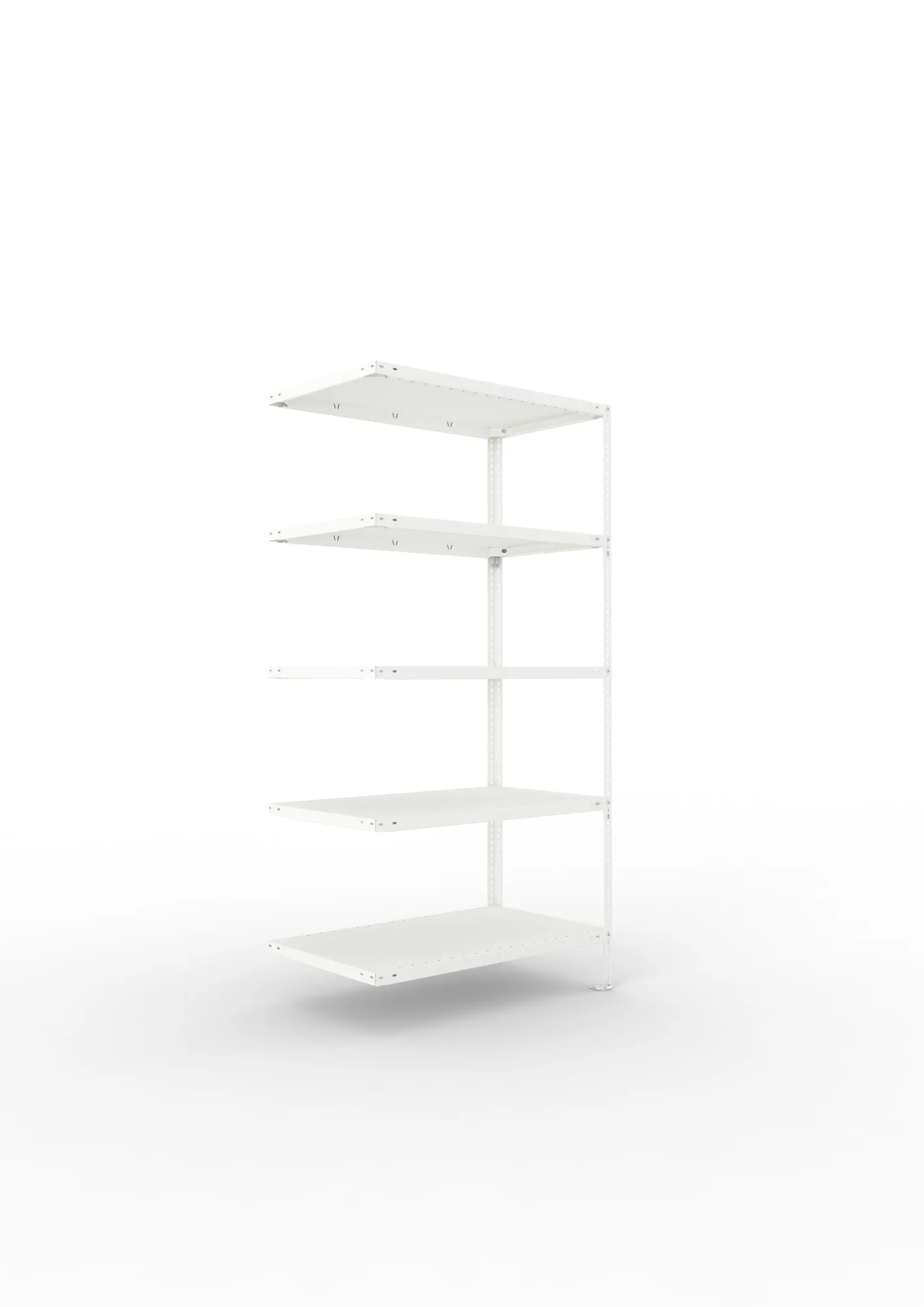META FIX | Fachbodenregal | Anbauregal | 2000 x 1000 x 600 mm | Fachlast 150 kg | 5 Ebenen | RAL 7035