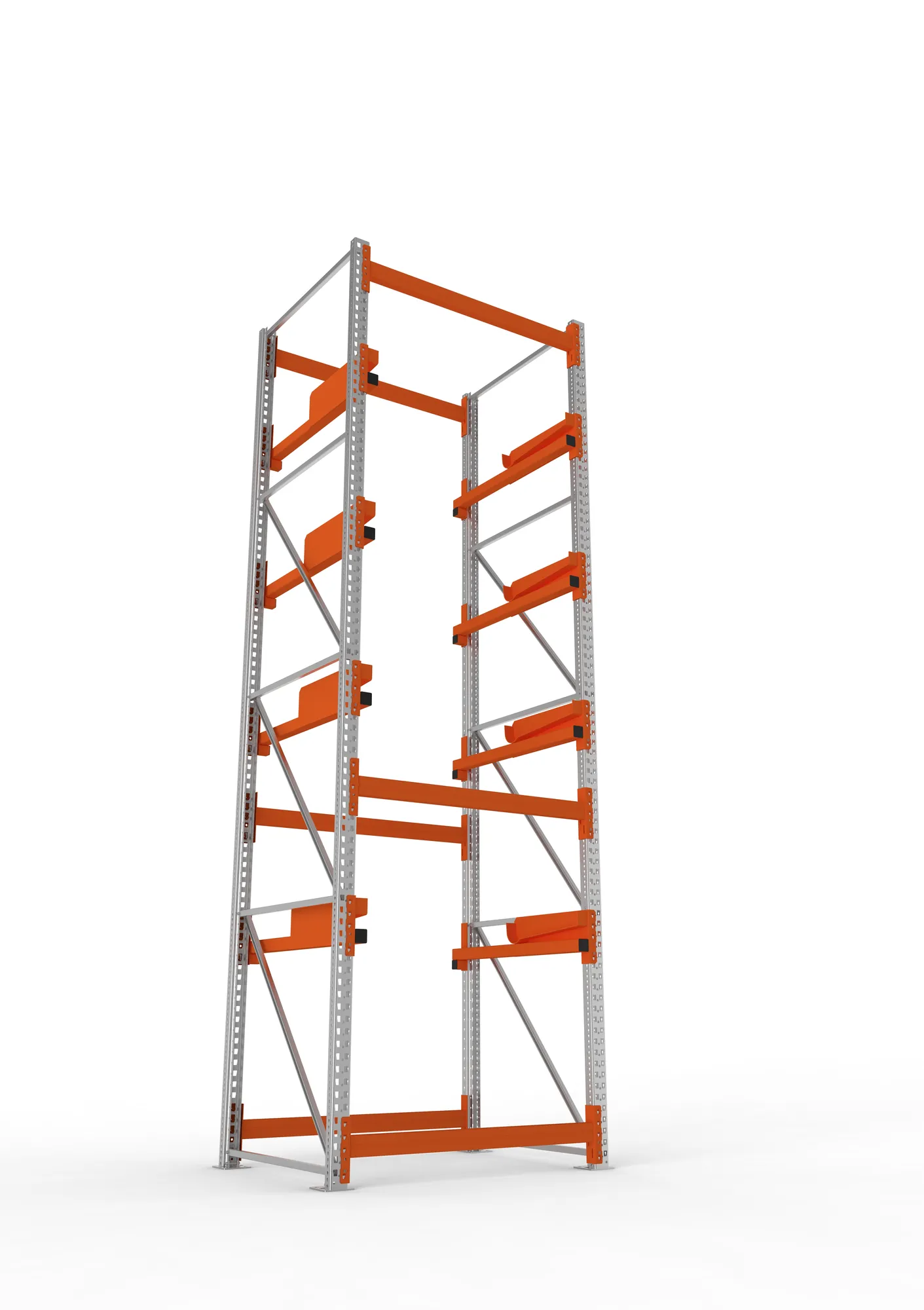 META MULTIPAL | Kabeltrommelregal | Grundregal | 4400 x 1300 x 1100 mm | Feldlast 5500 kg | 4 Ebenen | Typ 2 | verzinkt