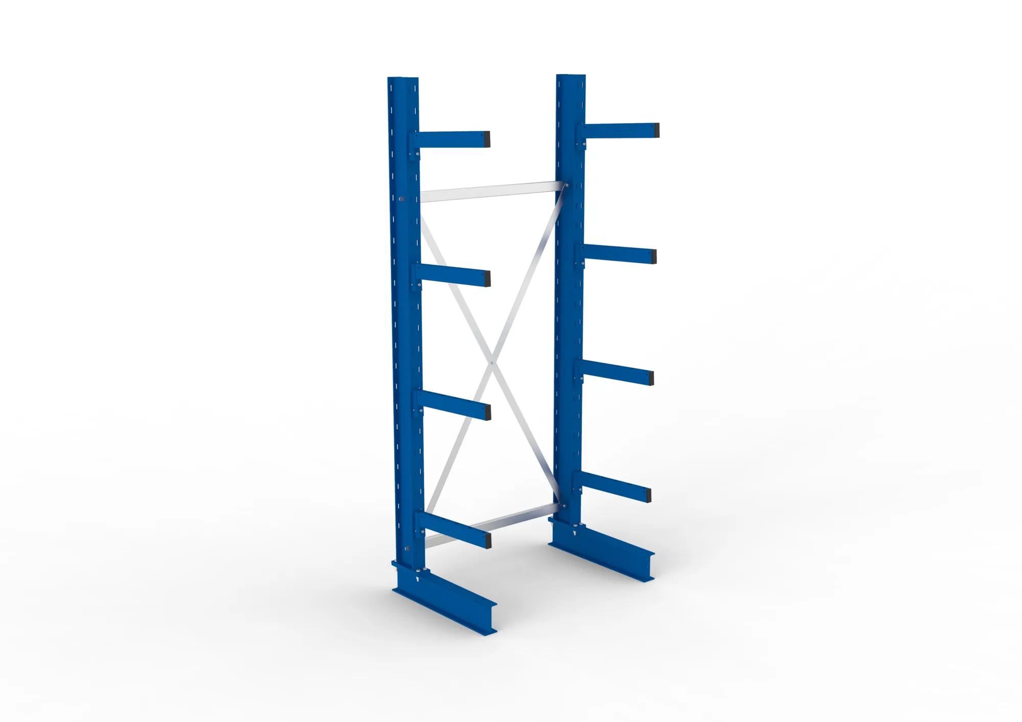 META MULTISTRONG M | Kragarmregal | Grundregal | 2500 x 1000 x 500 mm | Armlast 430 kg | einseitig | 4+1 Ebenen