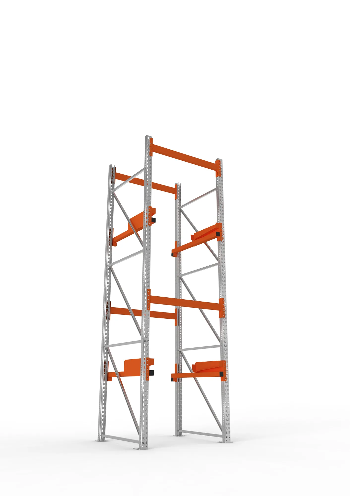 META MULTIPAL | Kabeltrommelregal | Grundregal | 3800 x 1100 x 1100 mm | Feldlast 4000 kg | 2 Ebenen | Typ 2 | RAL 5010