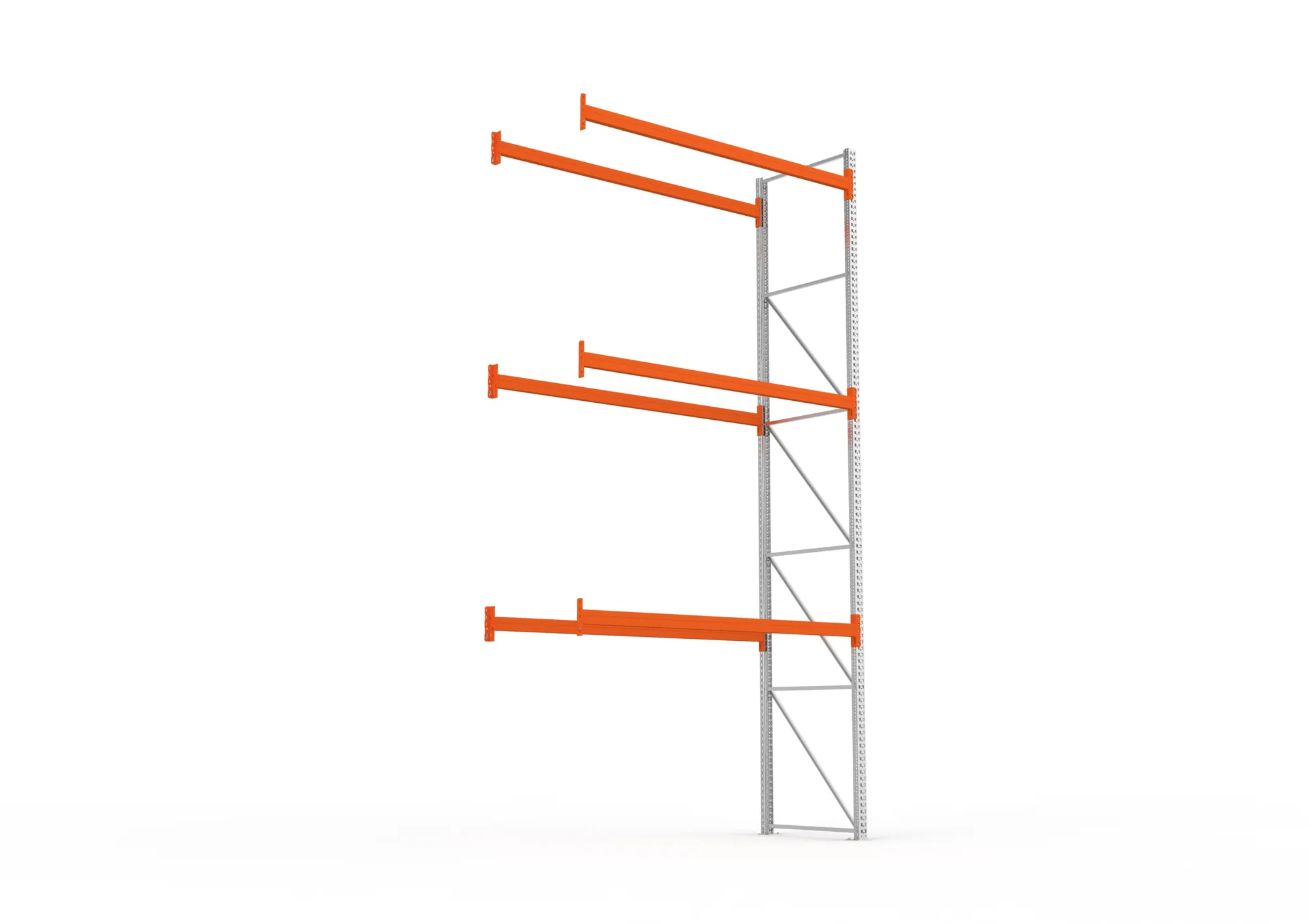 META MULTIPAL | Palettenregal | Anbauregal | 5500 x 2700 x 1100 mm | Fachlast 770 kg | 4 Ebenen | 12 Paletten | verzinkt
