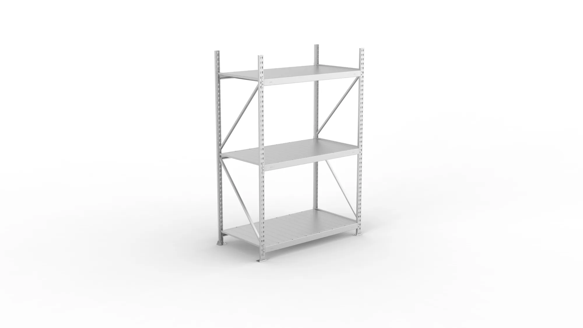 META MINI-RACK Weitspannregal | Grundregal | 2200 x 1400 x 800 mm | Fachlast 600 kg | Stahlpaneelböden | 3 Ebenen