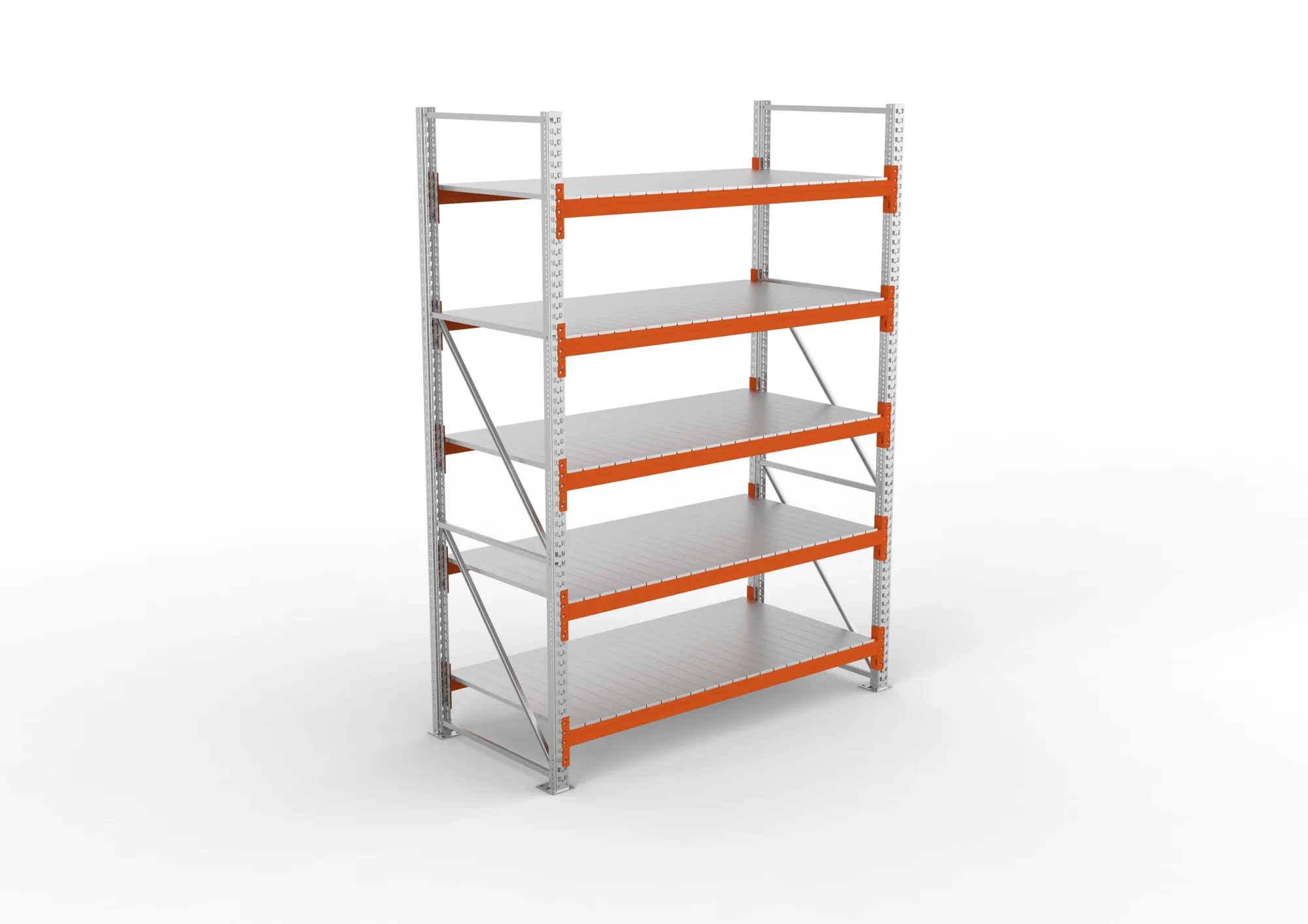META MULTIPAL | Großfachregal | Grundregal | 3300 x 2225 x 1100 mm | Fachlast 1700 kg | 5 Ebenen | Stahlpaneele | verzinkt