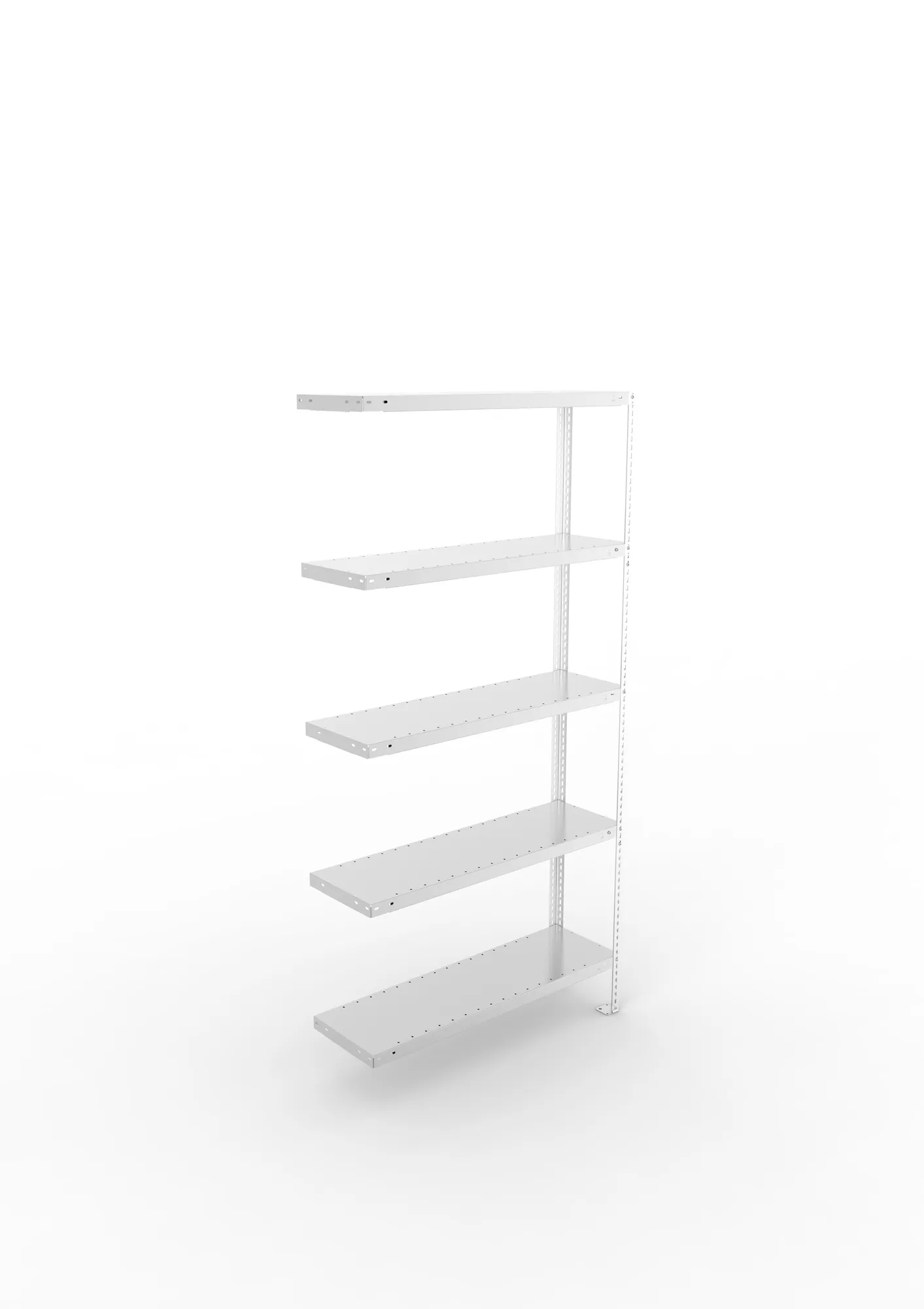 META FIX | Fachbodenregal | Anbauregal | 2000 x 1000 x 300 mm | Fachlast 100 kg | 5 Ebenen | verzinkt