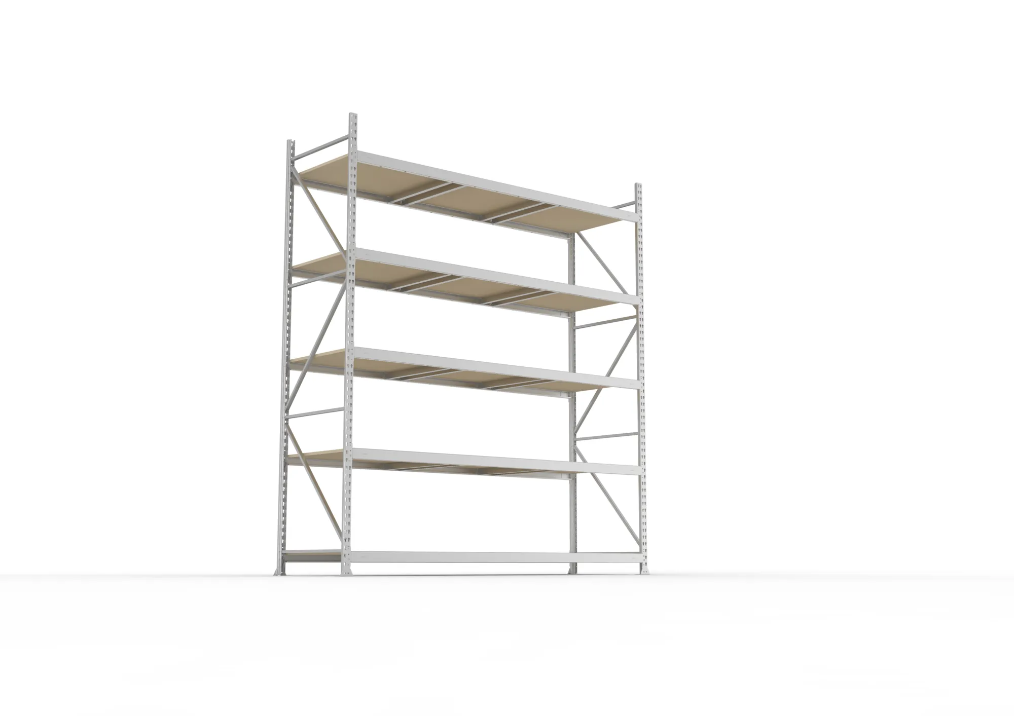 META MINI-RACK Weitspannregal | Grundregal | 3000 x 2600 x 800 mm | Fachlast 490 kg | Spanplattenböden | 5 Ebenen