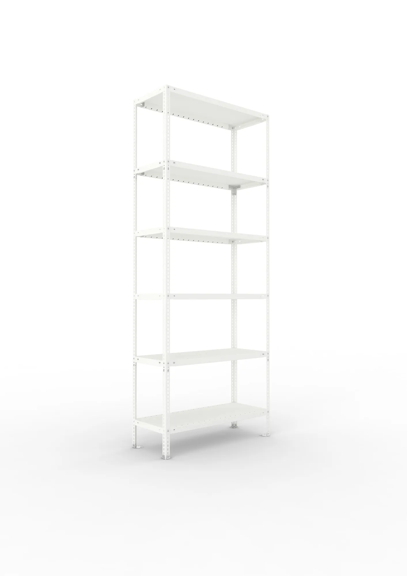 META FIX | Fachbodenregal | Grundregal | 2500 x 1000 x 400 mm | Fachlast 100 kg | 6 Ebenen | RAL 7035