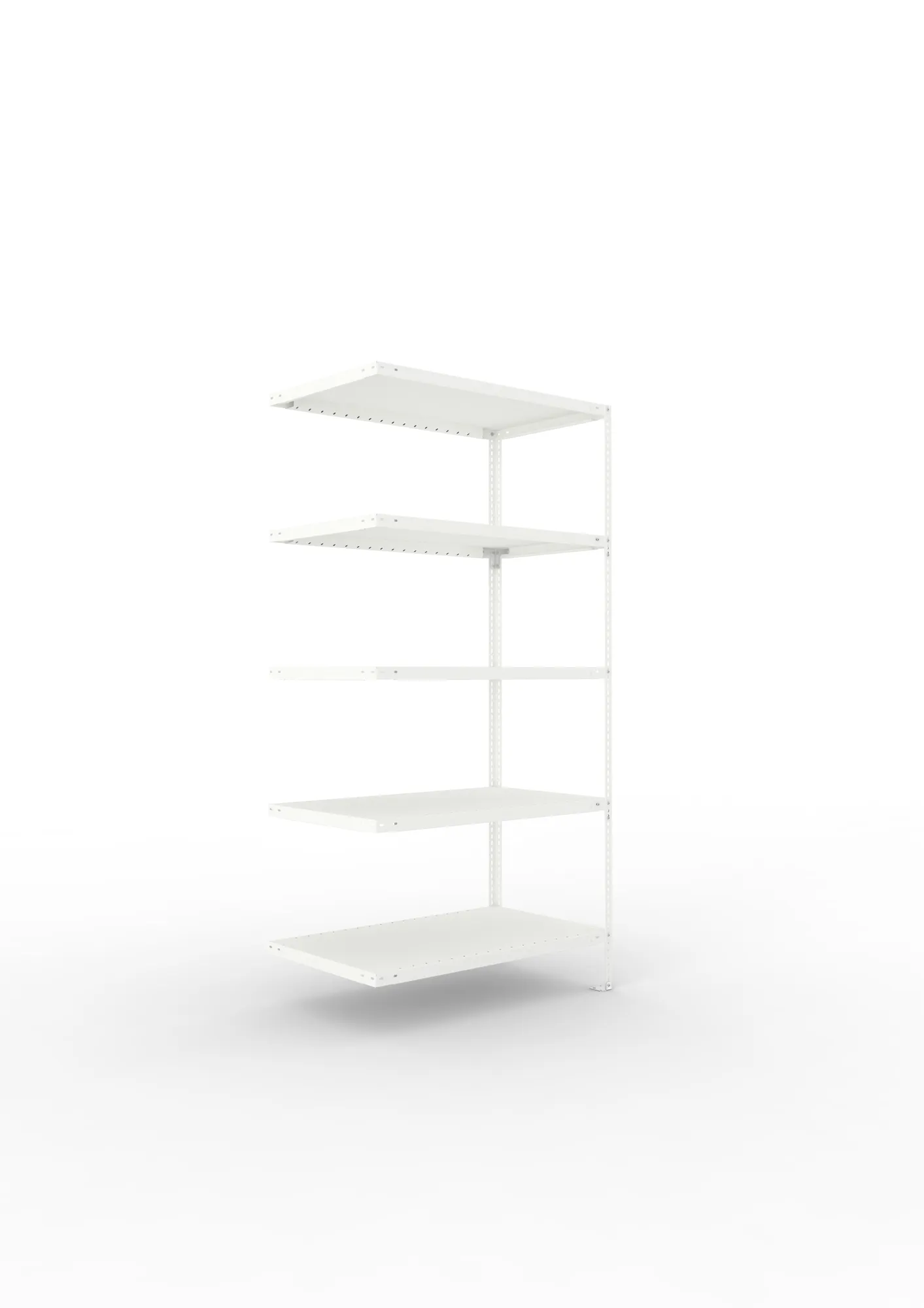 META FIX | Fachbodenregal | Anbauregal | 2000 x 1000 x 600 mm | Fachlast 100 kg | 5 Ebenen | RAL 7035