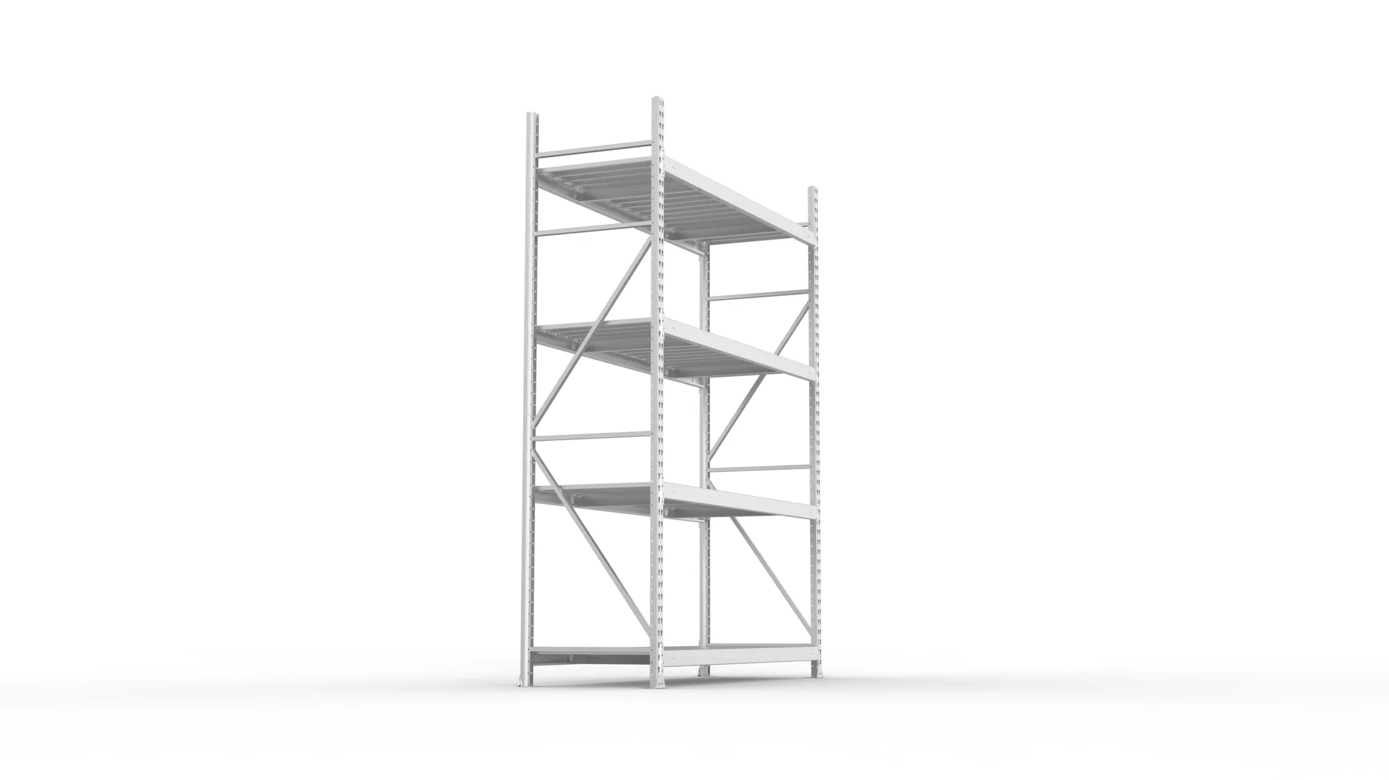 META MINI-RACK Weitspannregal | Grundregal | 2500 x 1800 x 650 mm | Fachlast 600 kg | Stahlpaneelböden | 4 Ebenen