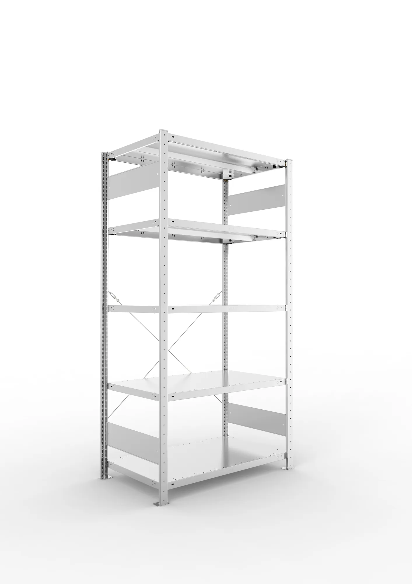 META CLIP | Fachbodenregal | Grundregal | 2000 x 1000 x 600 mm | Fachlast 330 kg | 4+1 Ebenen | verzinkt