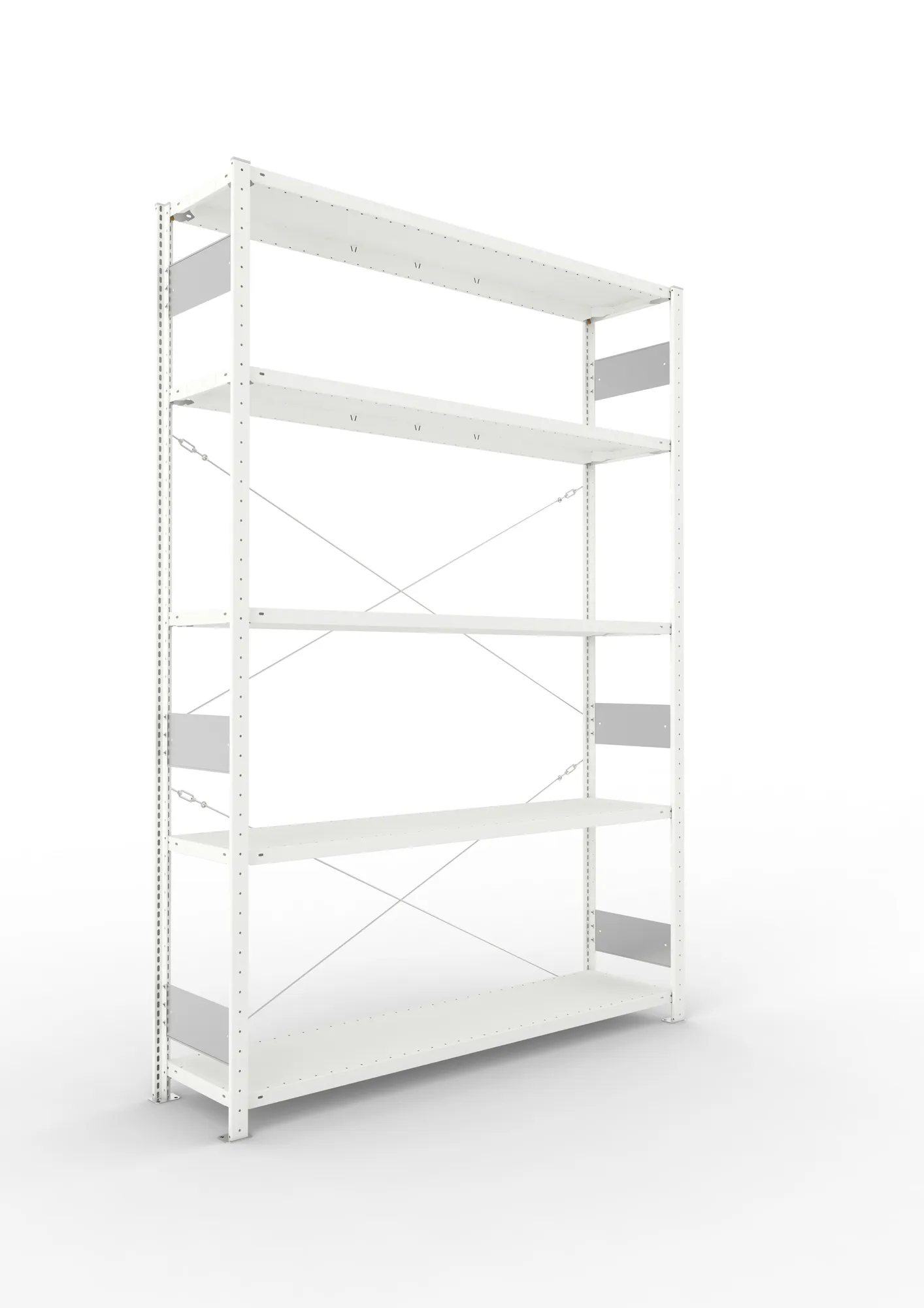 META CLIP S3 | Fachbodenregal | Grundregal | 2500 x 1700 x 400 mm | Fachlast 200 kg | 4+1 Ebenen | RAL 7035