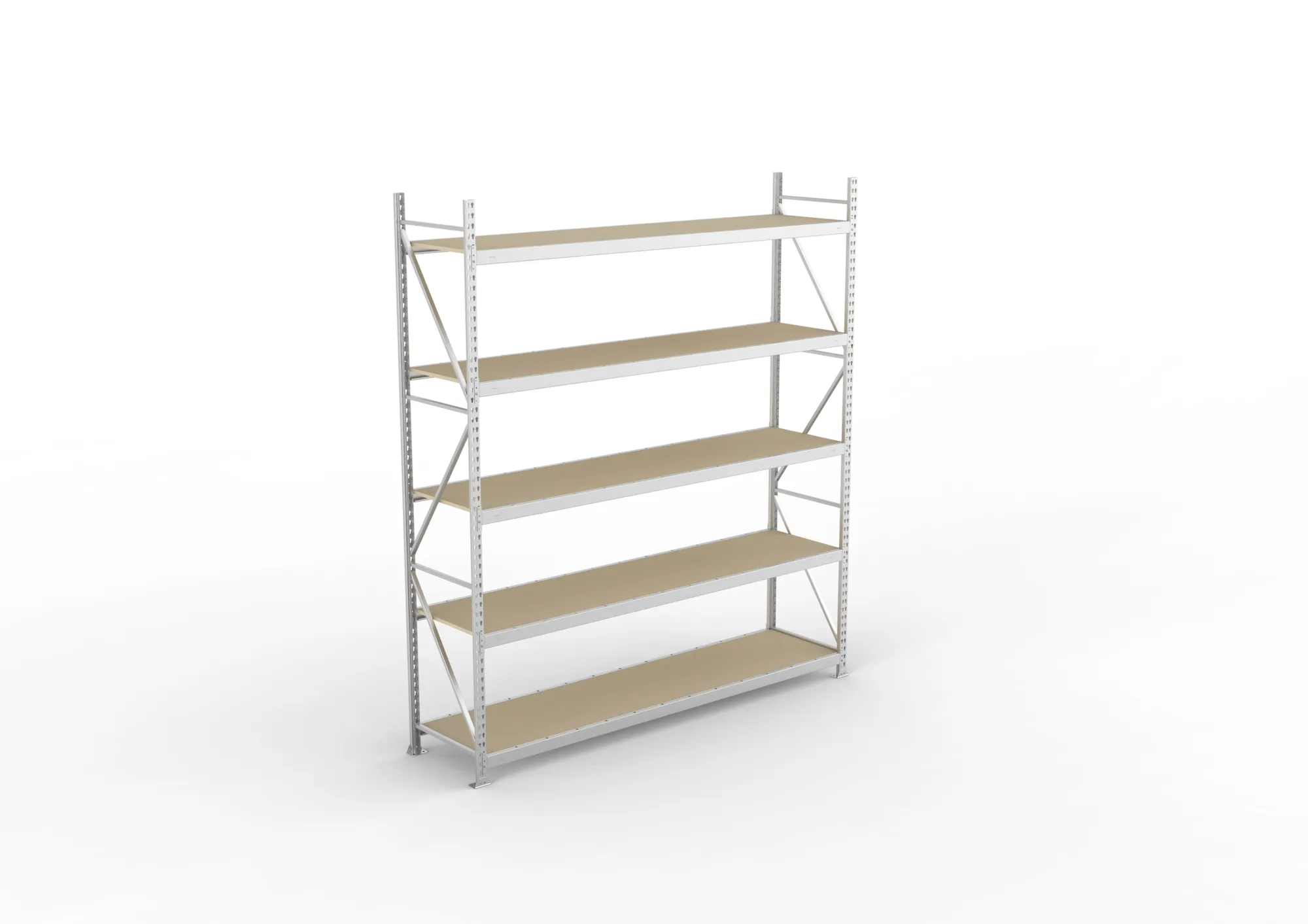 META MINI-RACK Weitspannregal | Grundregal | 3000 x 2600 x 650 mm | Fachlast 490 kg | Spanplattenböden | 5 Ebenen