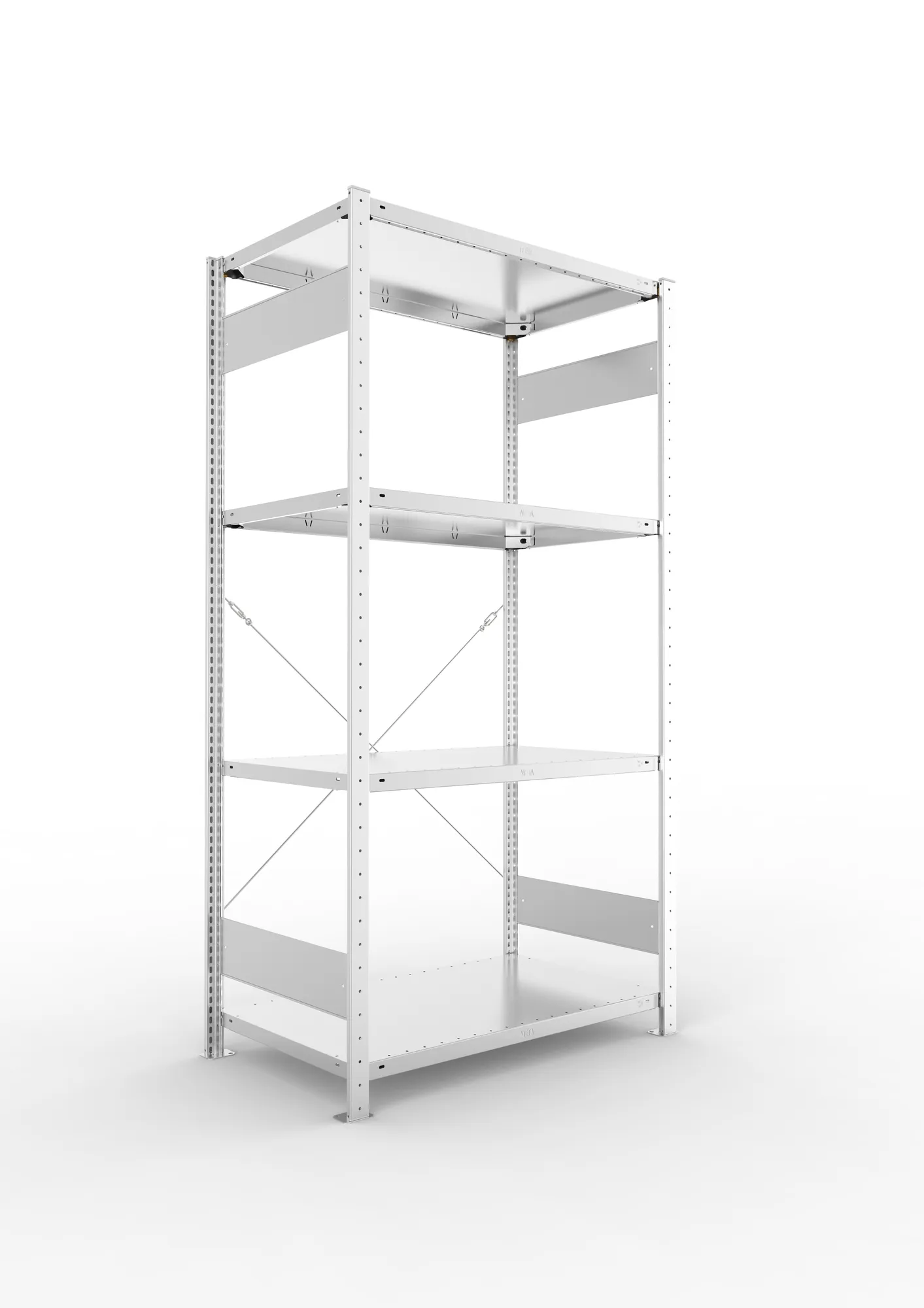 META CLIP SET | Fachbodenregal | Grundregal | 2000 x 1000 x 600 mm | Fachlast 150 kg | 3+1 Ebenen | verzinkt