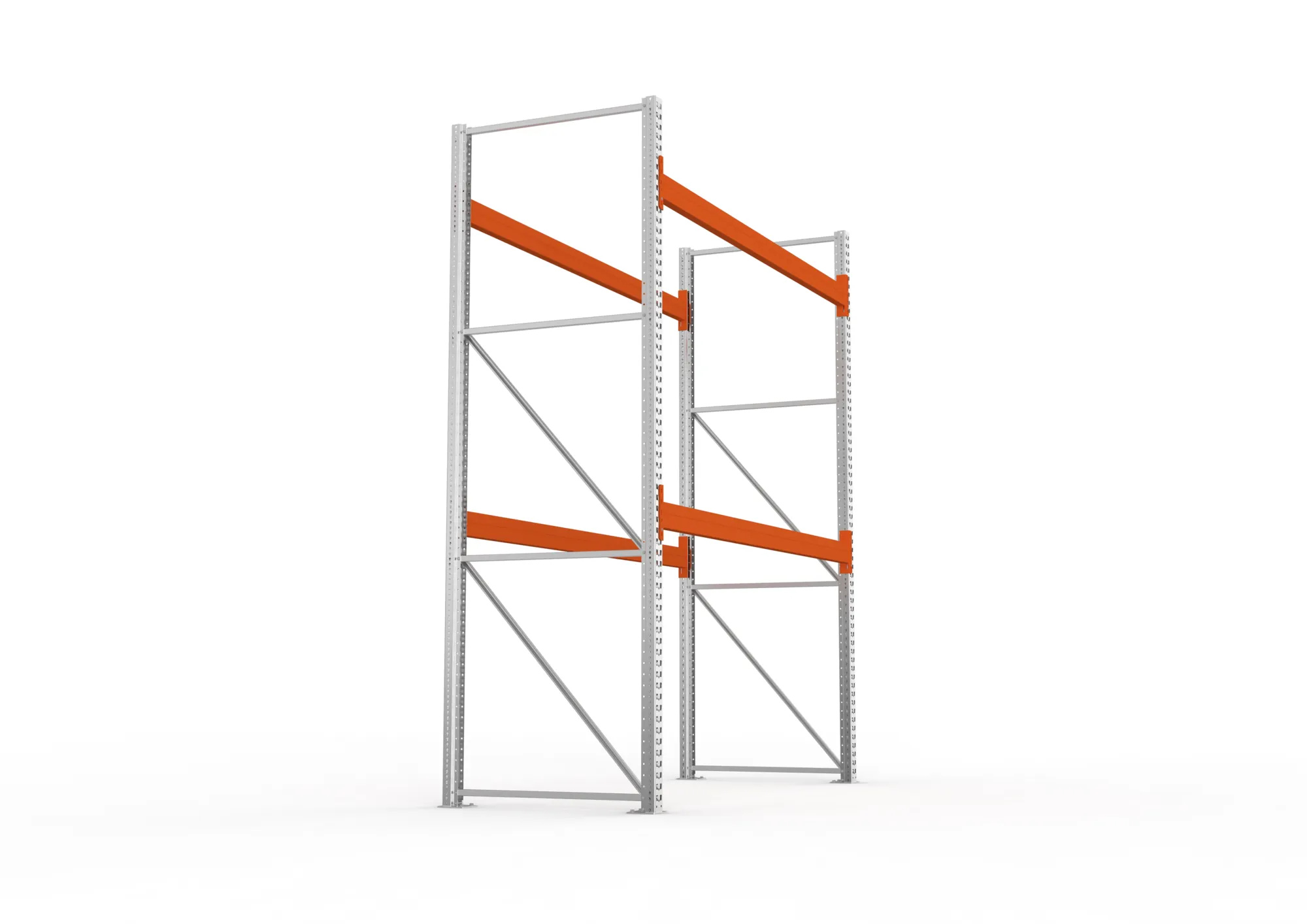 META MULTIPAL | Palettenregal | Grundregal | 3300 x 2700 x 1100 mm | Fachlast 980 kg | 3 Ebenen | 9 Paletten | verzinkt