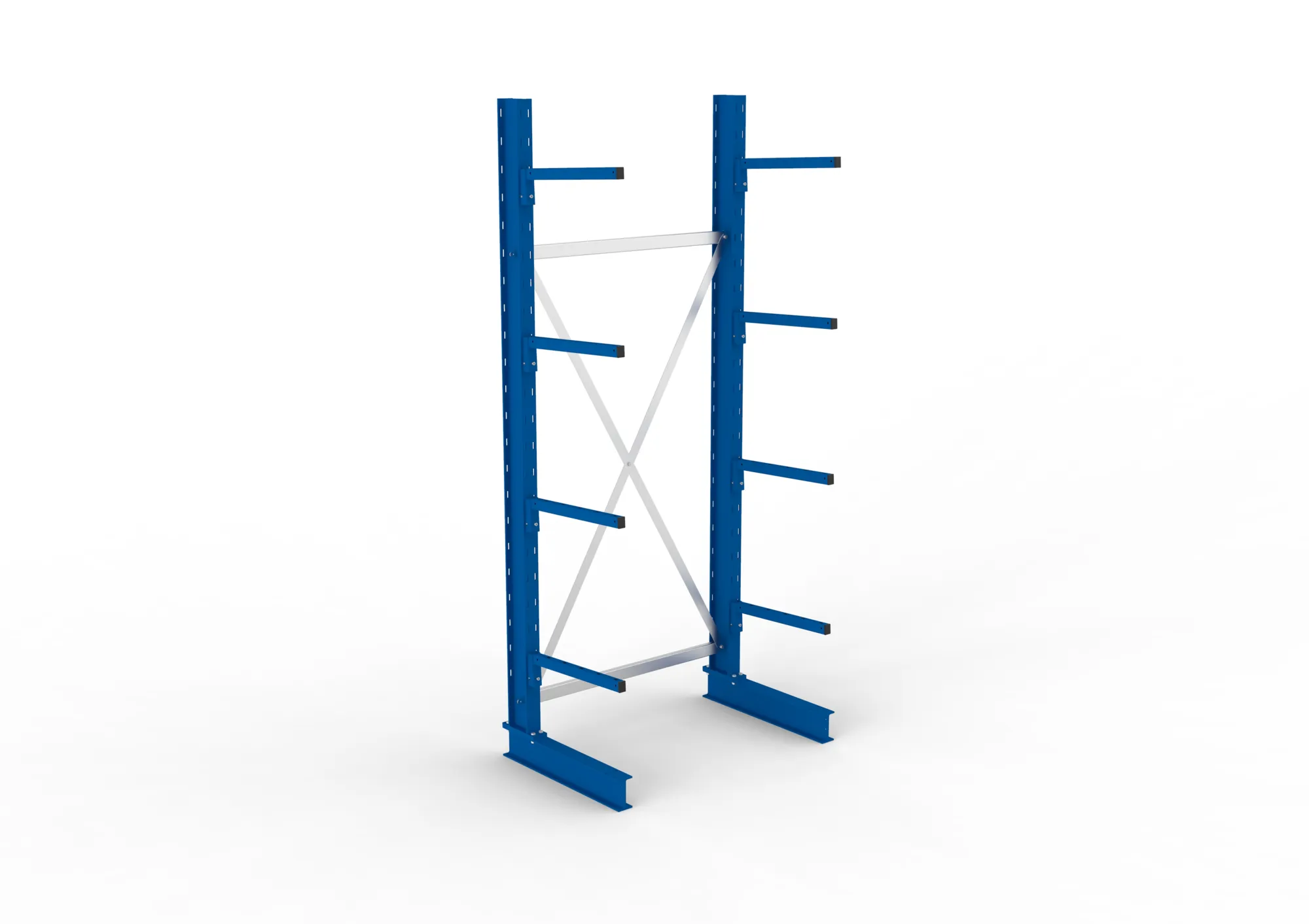META MULTISTRONG L | Kragarmregal | Grundregal | 2500 x 1000 x 500 mm | Armlast 175 kg | einseitig | 4+1 Ebenen