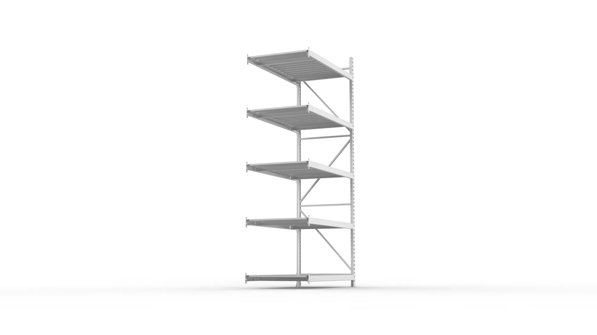 META MINI-RACK Weitspannregal | Anbauregal | 3000 x 1400 x 800 mm | Fachlast 600 kg | Stahlpaneelböden | 5 Ebenen