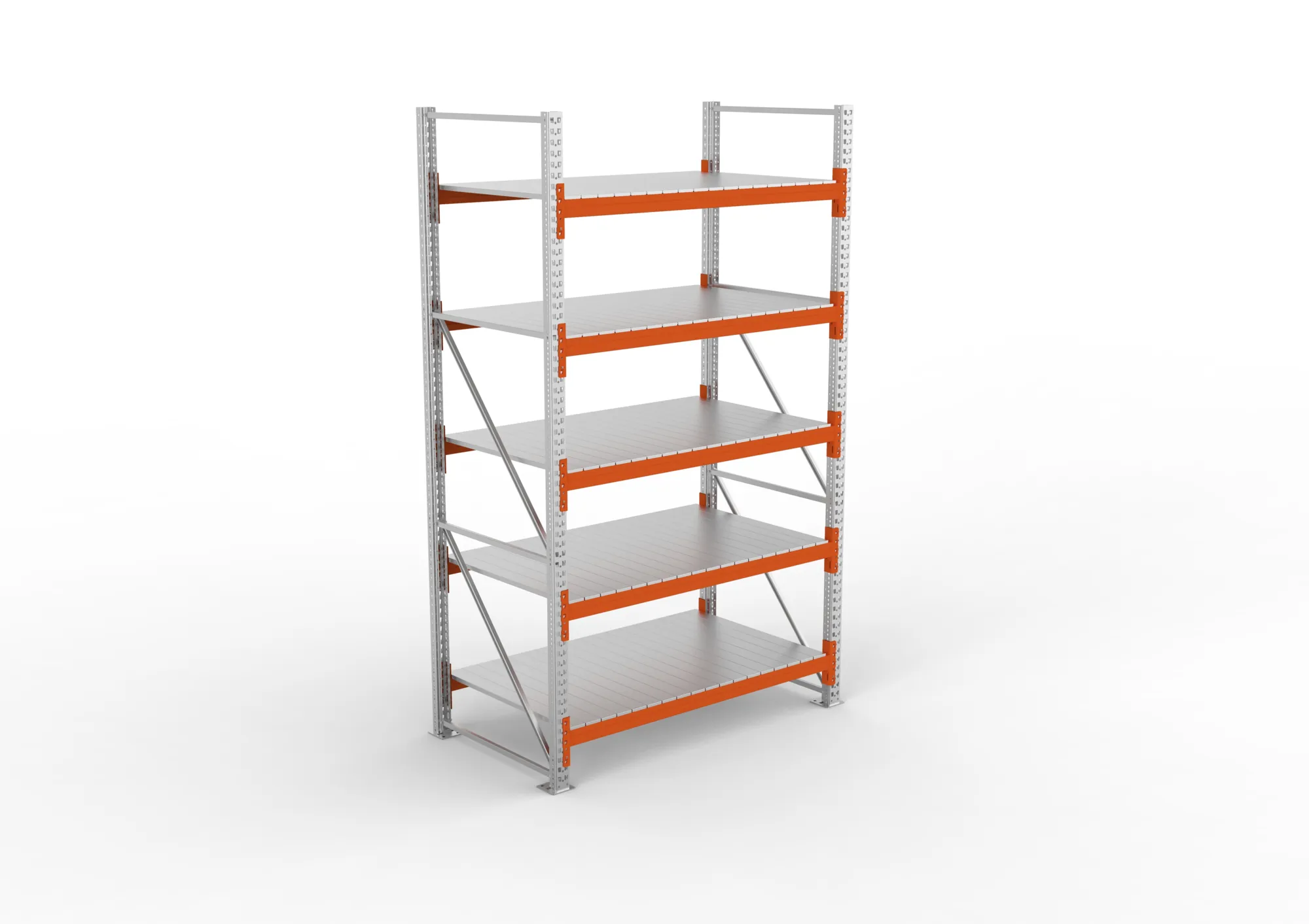 META MULTIPAL | Großfachregal | Grundregal | 3300 x 1825 x 1100 mm | Fachlast 1800 kg | 5 Ebenen | Stahlpaneele | verzinkt