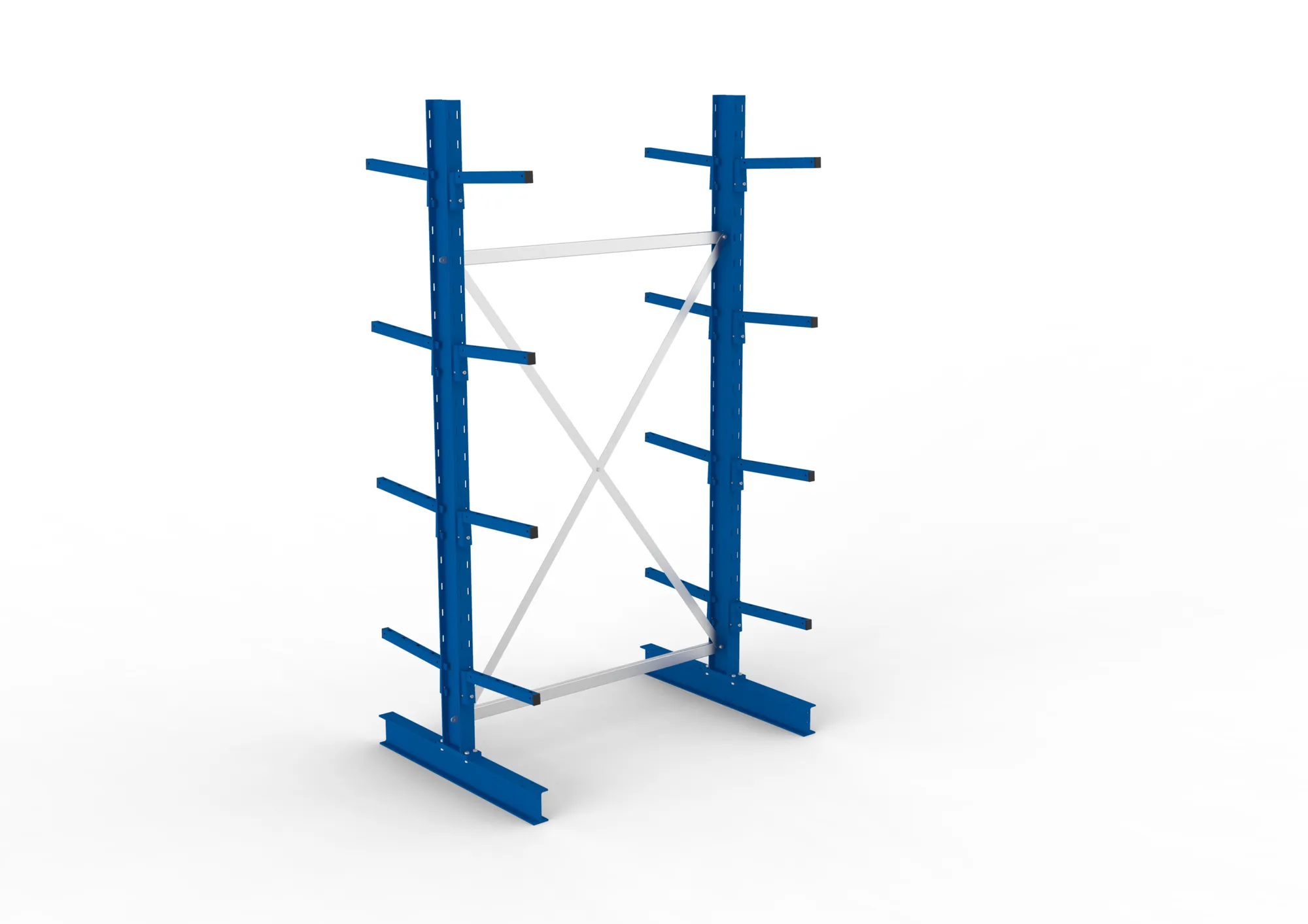 META MULTISTRONG L | Kragarmregal | Grundregal | 2500 x 1300 x 400 mm | Armlast 220 kg | doppelseitig | 4+1 Ebenen