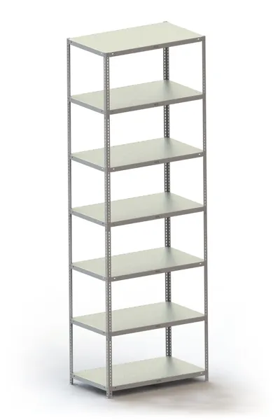 META FIX | Fachbodenregal | Grundregal | 3000 x 1000 x 600 mm | Fachlast 100 kg | 7 Ebenen | verzinkt