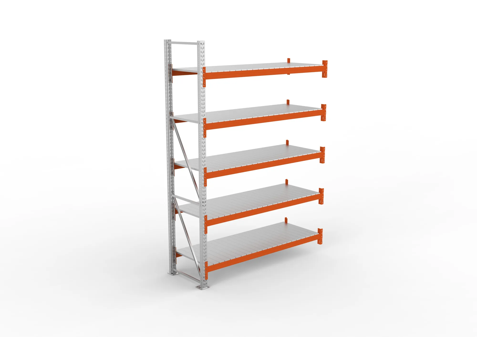 META MULTIPAL | Großfachregal | Anbauregal | 3300 x 2225 x 800 mm | Fachlast 1700 kg | 5 Ebenen | Stahlpaneele | verzinkt