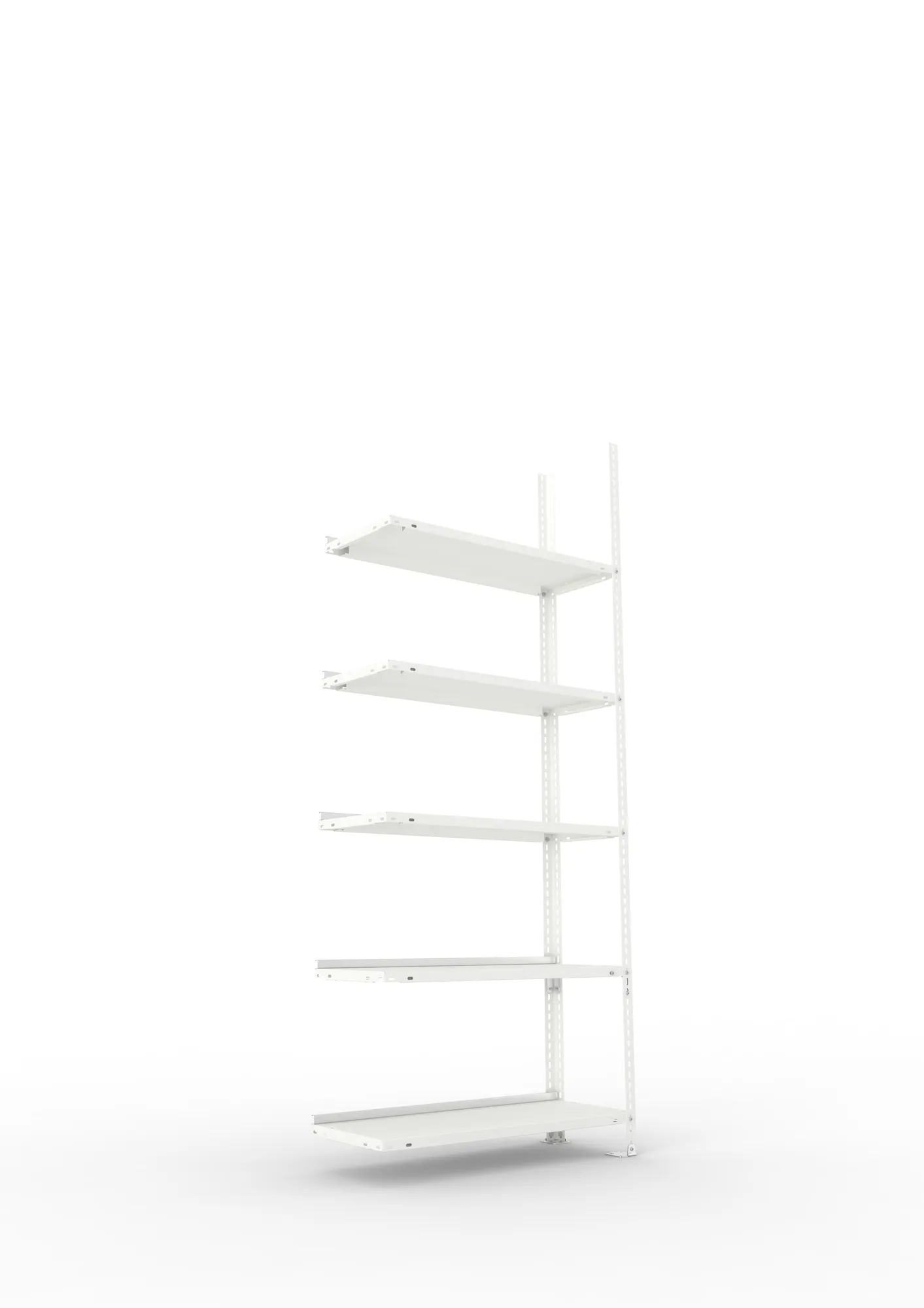 META FIX COMPACT | Büro-Schraubregal | Anbauregal | 1850 x 750 x 300 mm | Fachlast 80 kg | 5 Ebenen | RAL 7035