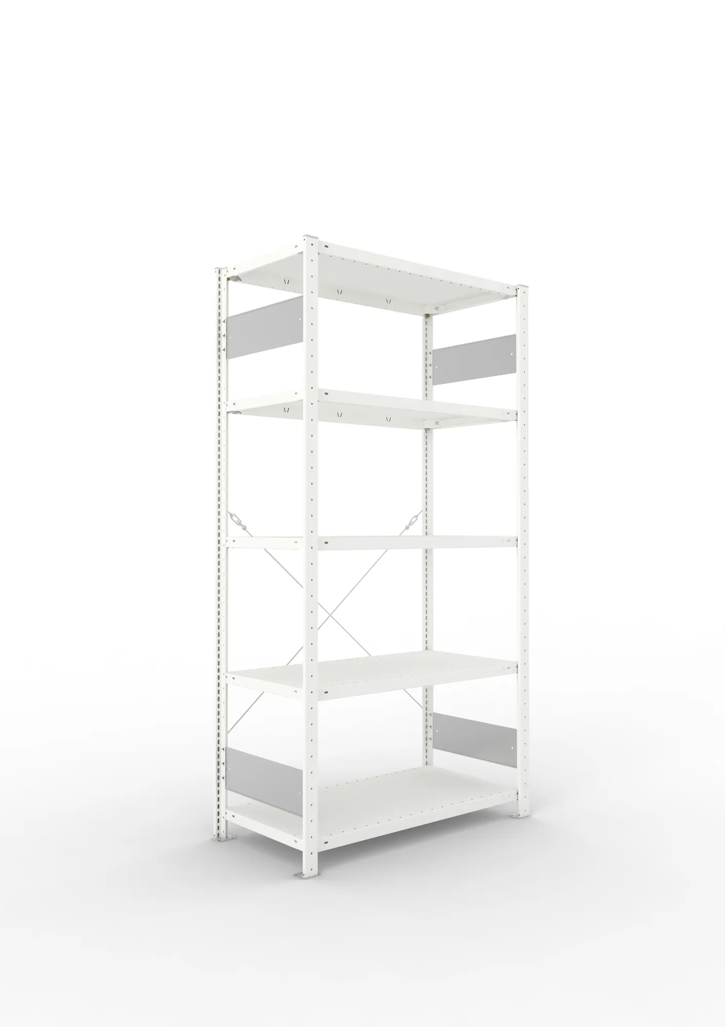 META CLIP S3 | Fachbodenregal | Grundregal | 2000 x 1000 x 500 mm | Fachlast 150 kg | 4+1 Ebenen | RAL 7035