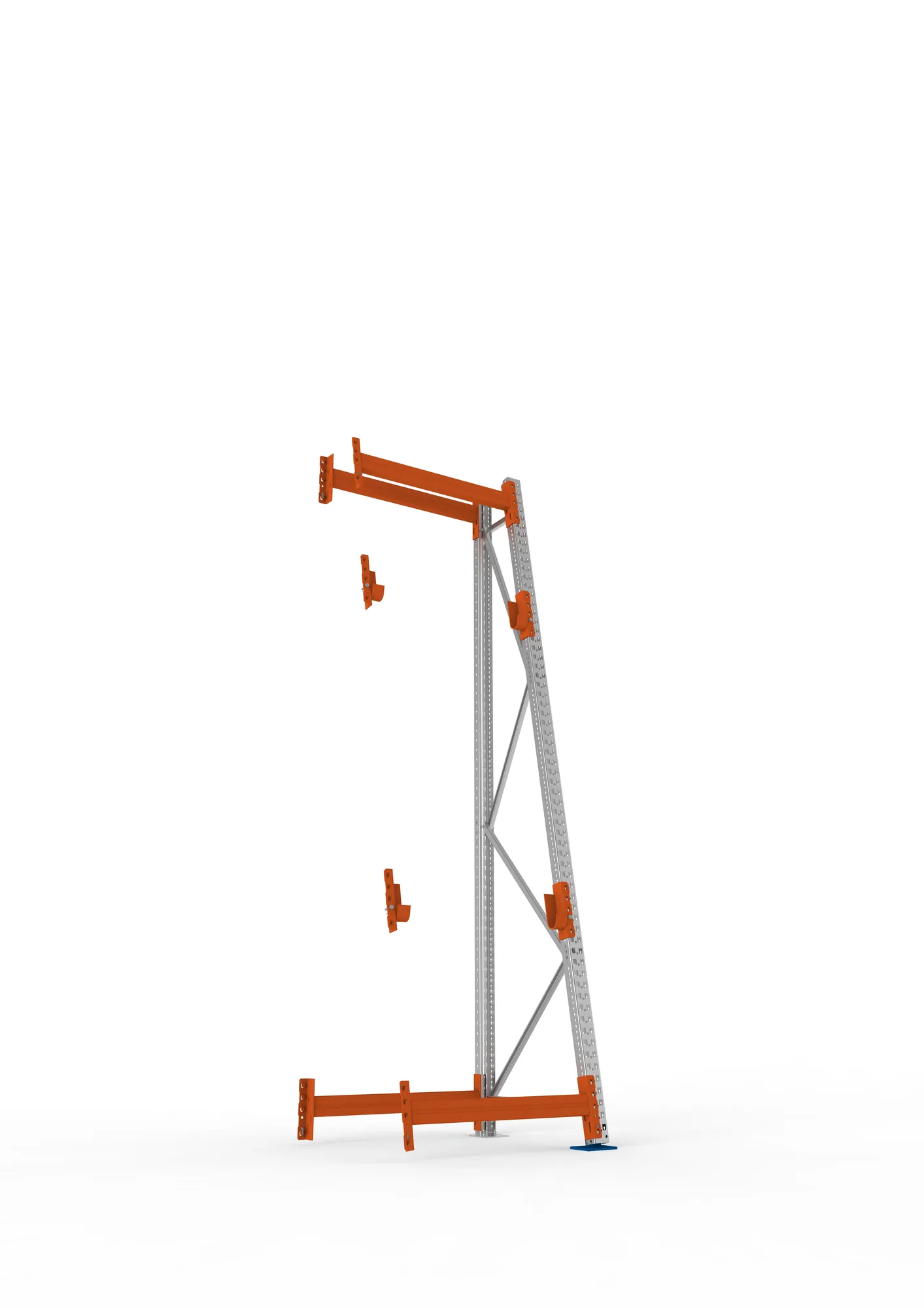 META MULTIPAL | Kabeltrommelregal | Anbauregal | 3300 x 900 x 900 mm | Feldlast 1500 kg | 2 Ebenen | Typ 3/A-Ständer | verzinkt