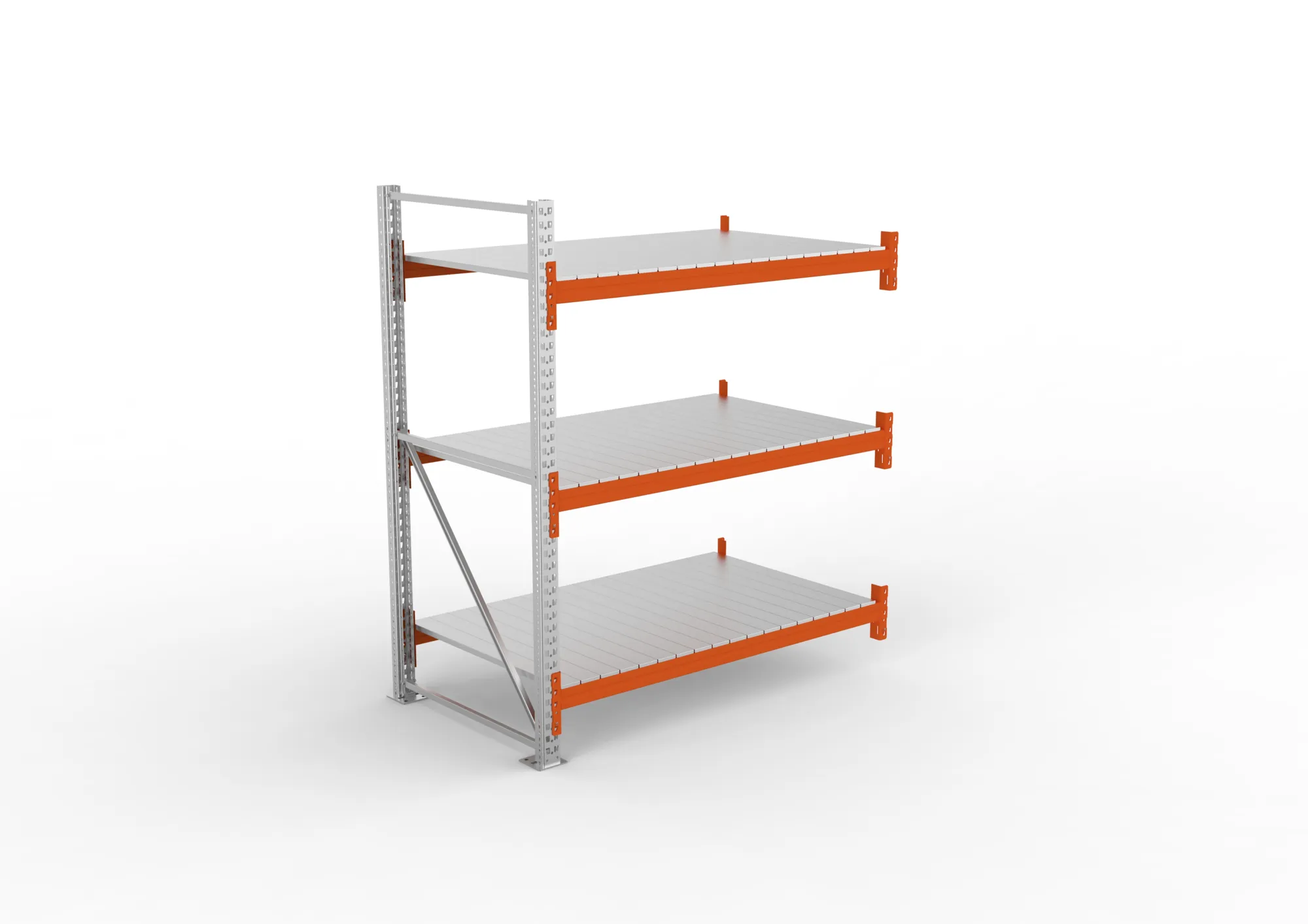 META MULTIPAL | Großfachregal | Anbauregal | 2200 x 1825 x 1100 mm | Fachlast 1800 kg | 3 Ebenen | Stahlpaneele | verzinkt