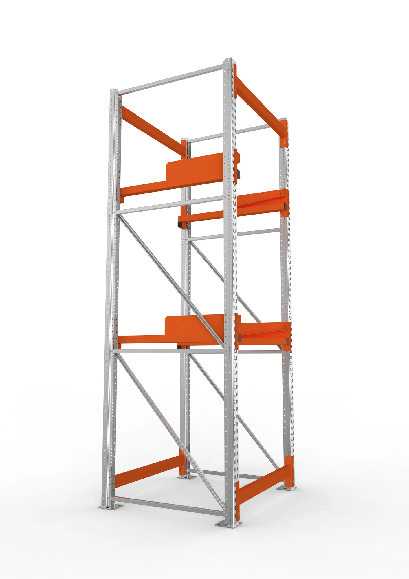 META MULTIPAL | Kabeltrommelregal | Grundregal | 3300 x 1100 x 1100 mm | Feldlast 4000 kg | 2 Ebenen | Typ 2 | verzinkt