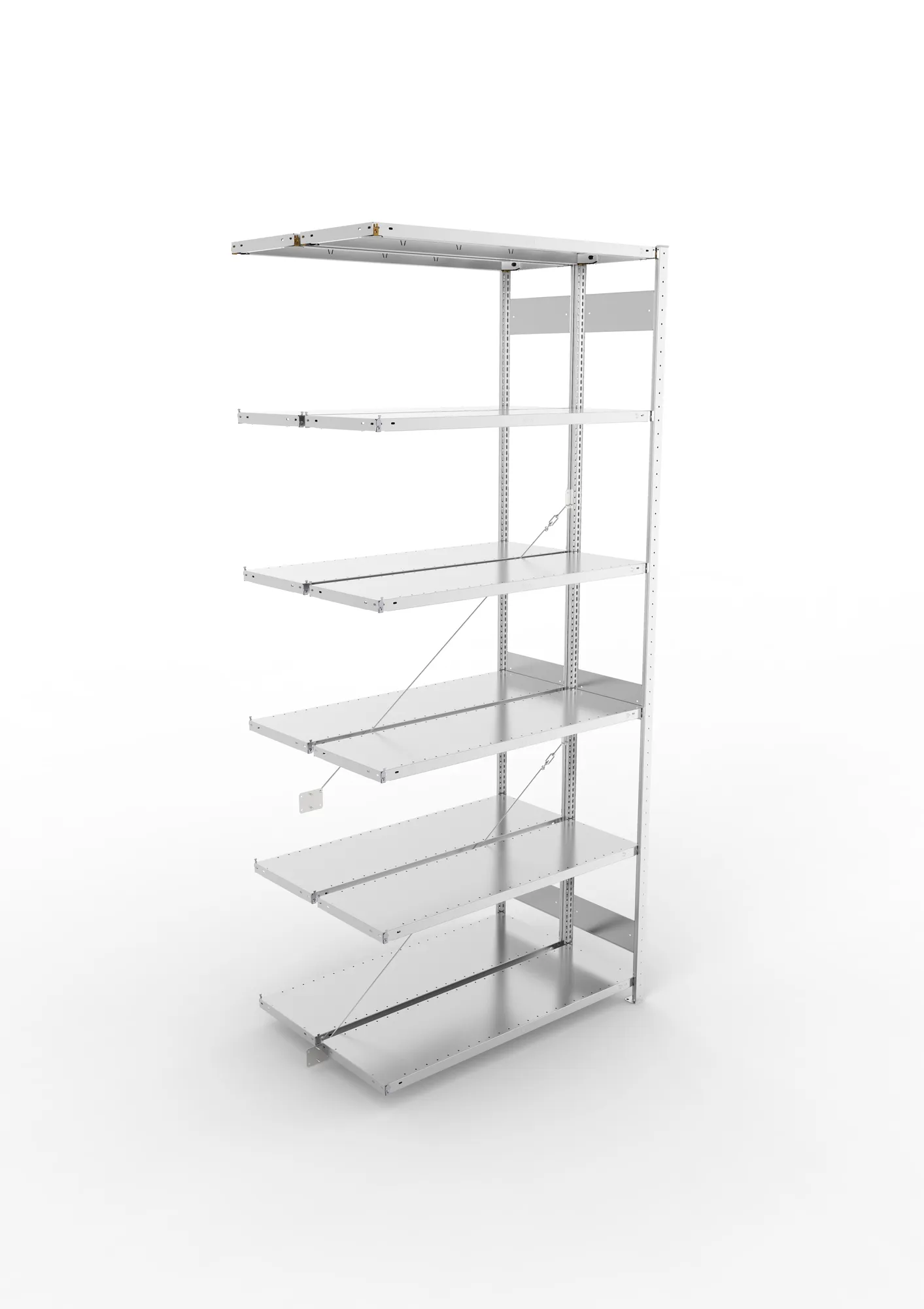 META CLIP | Fachbodenregal | Doppel-Anbauregal | 3000 x 1300 x 400 mm | Fachlast 230 kg | 5+1 Ebenen | verzinkt