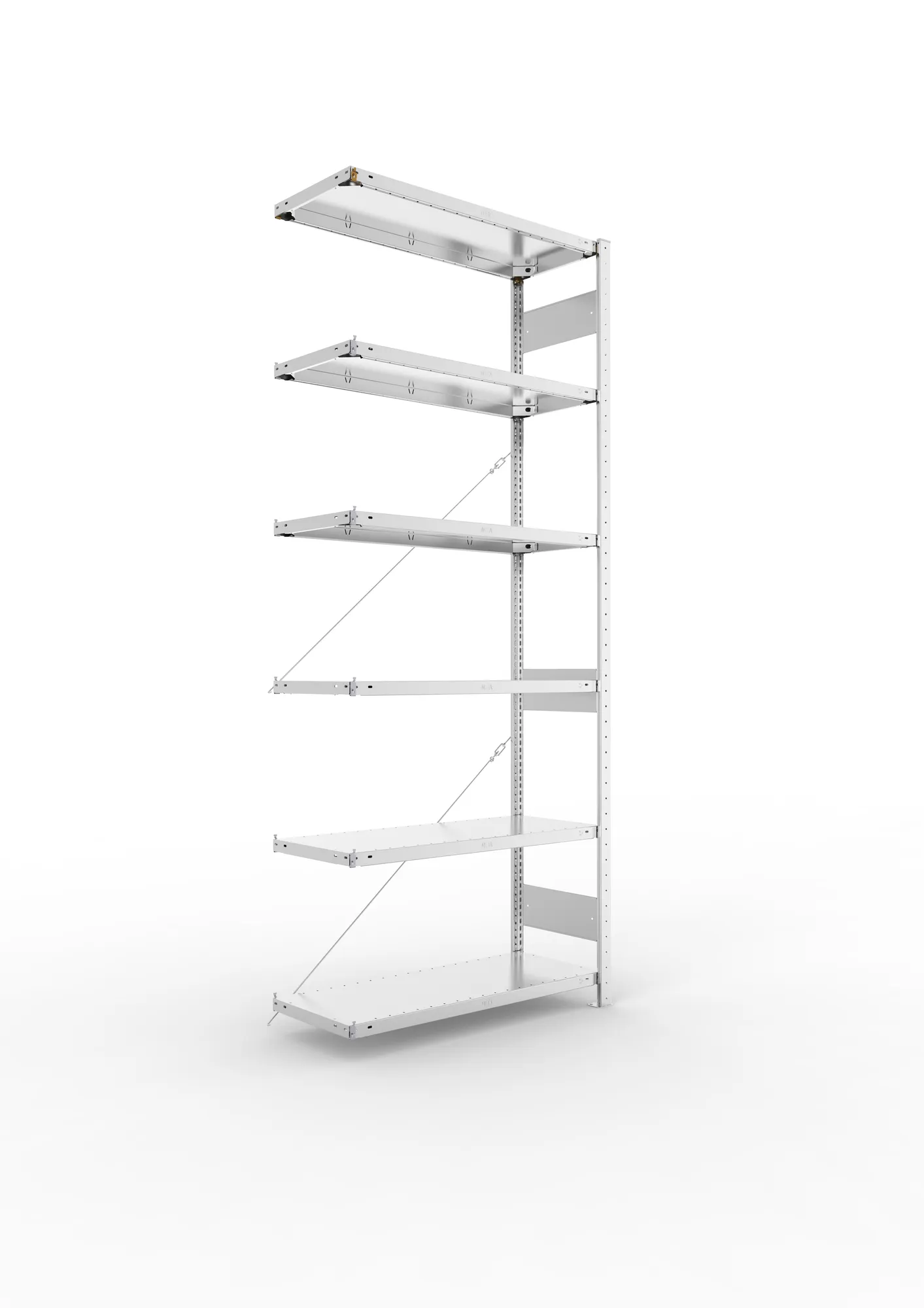 META CLIP | Fachbodenregal | Anbauregal | 2500 x 1000 x 400 mm | Fachlast 150 kg | 5+1 Ebenen | verzinkt