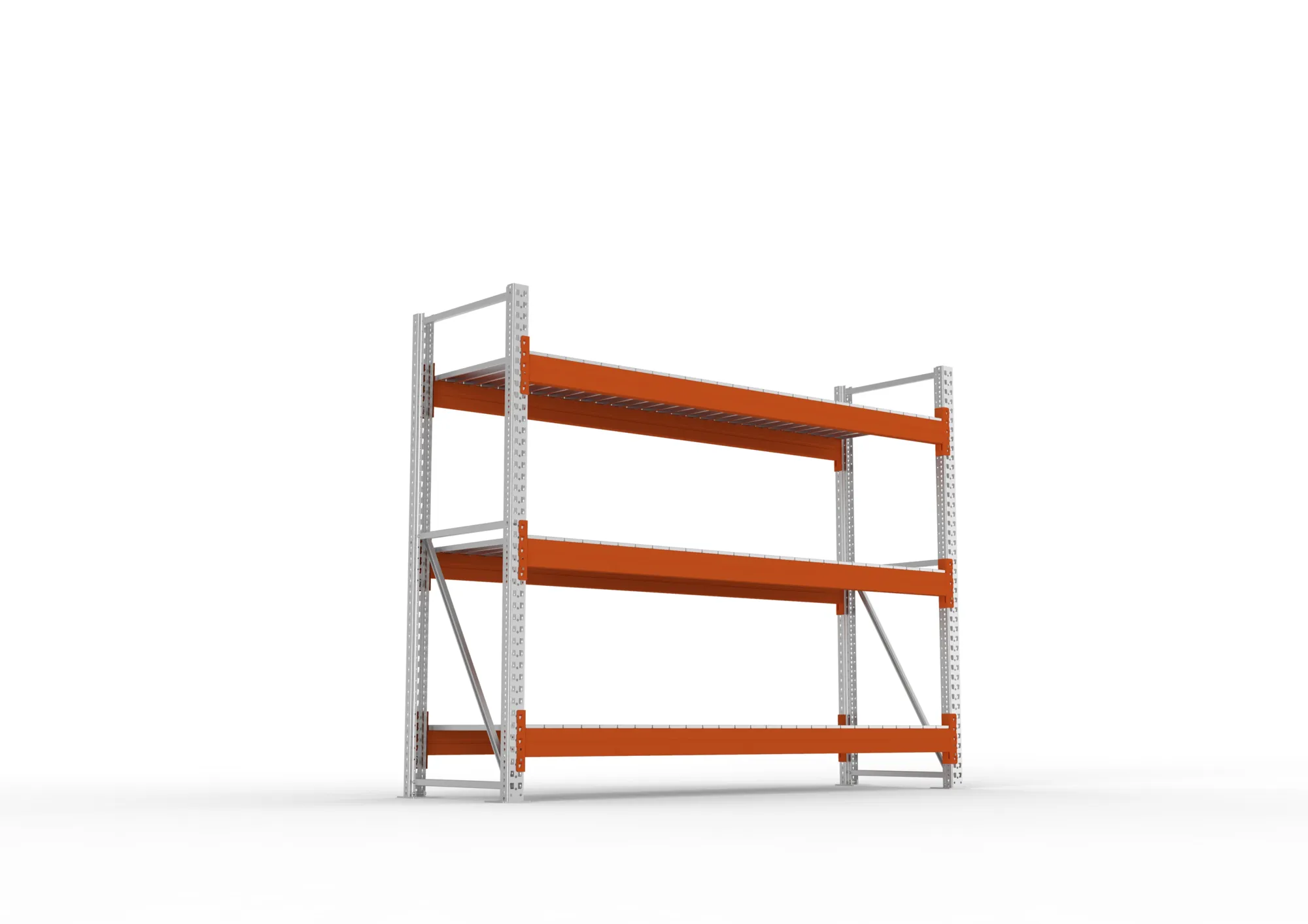 META MULTIPAL | Großfachregal | Grundregal | 2200 x 2700 x 800 mm | Fachlast 2400 kg | 3 Ebenen | Stahlpaneele | verzinkt