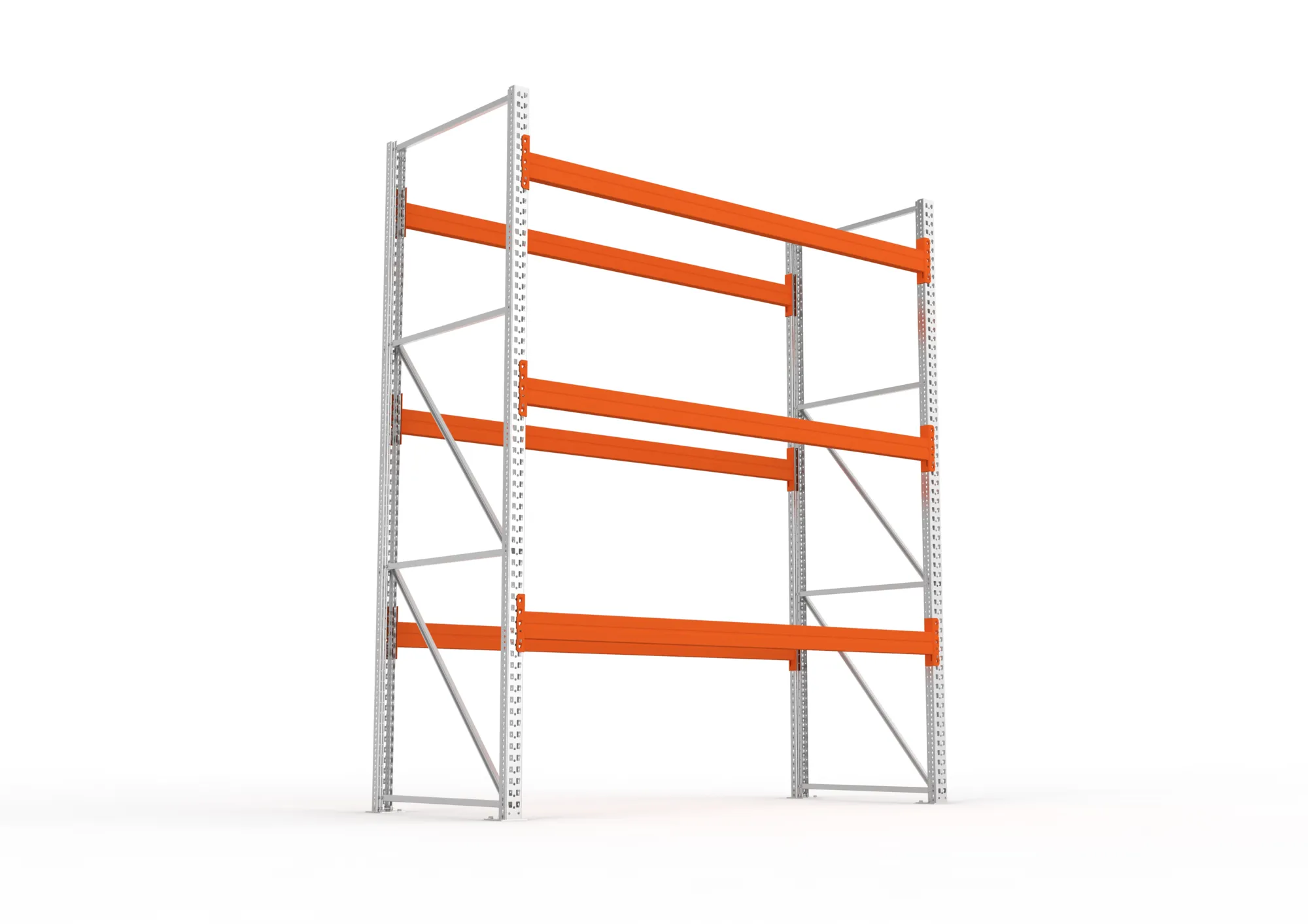 META MULTIPAL | Palettenregal | Grundregal | 3300 x 2700 x 1100 mm | Fachlast 980 kg | 4 Ebenen | 12 Paletten | verzinkt