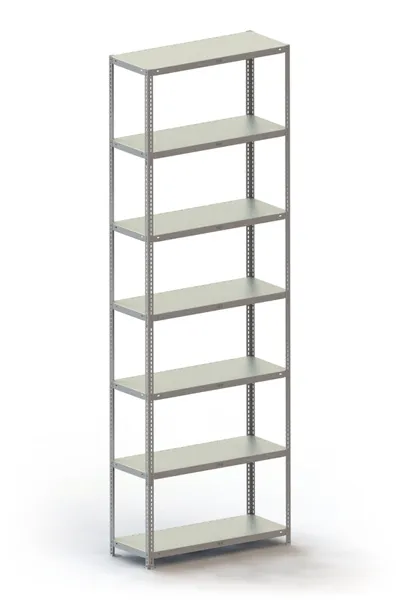 META FIX | Fachbodenregal | Grundregal | 3000 x 1000 x 400 mm | Fachlast 100 kg | 7 Ebenen | verzinkt