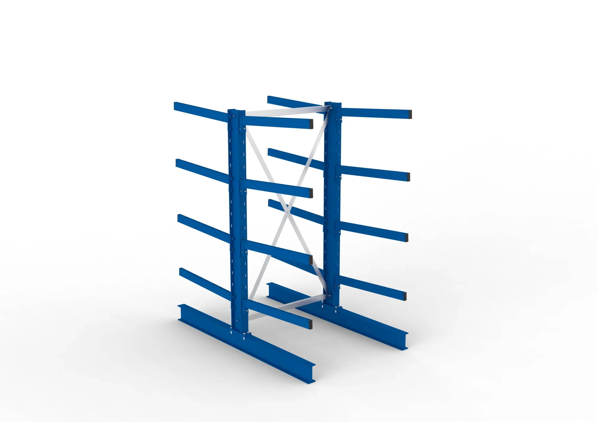 META MULTISTRONG M | Kragarmregal | Grundregal | 2000 x 1000 x 800 mm | Armlast 250 kg | doppelseitig | 4+1 Ebenen